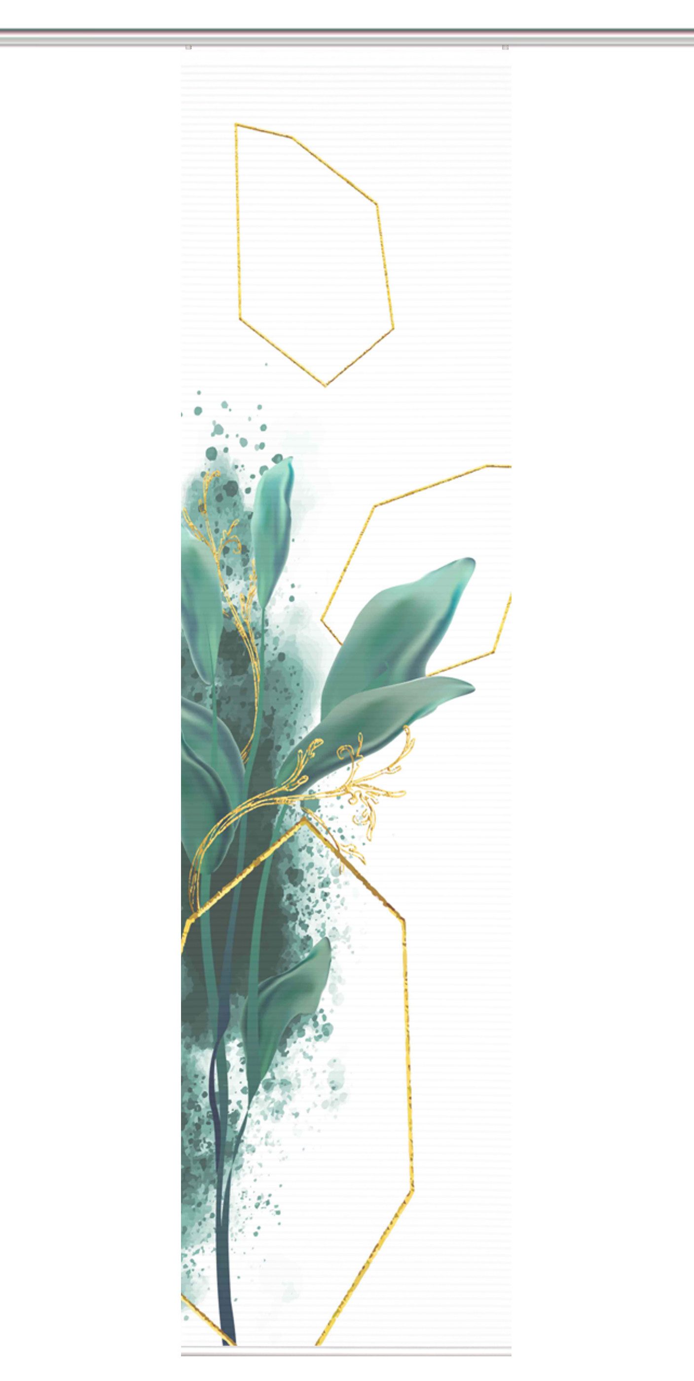 HOME WOHNIDEEN Schiebegardine 84056 SIGNA Schiebegardine, rec. Polyester, 245x60 cm, halbtransparent (1 St), Paneelwagen, transparent, Polyester (recycelt) Polyester