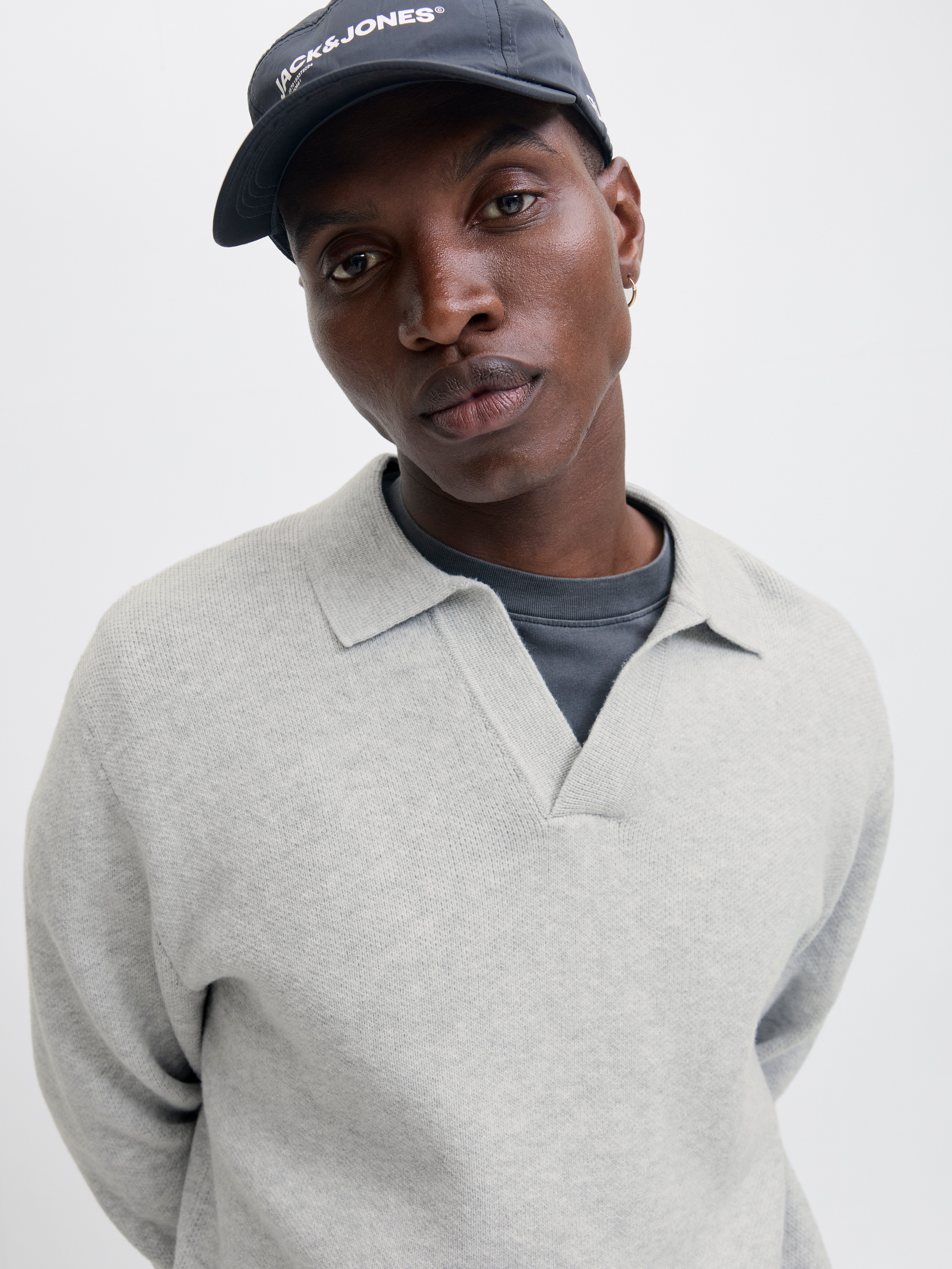 Jack & Jones Strickpullover JCOCOVER KNIT SPLIT NECK POLO