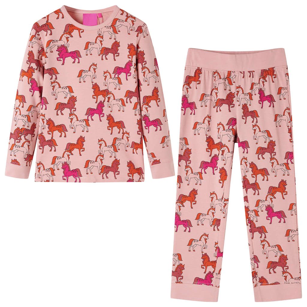 Pyjama Kinderpyjama mit Langen Ärmeln Hellrosa 104