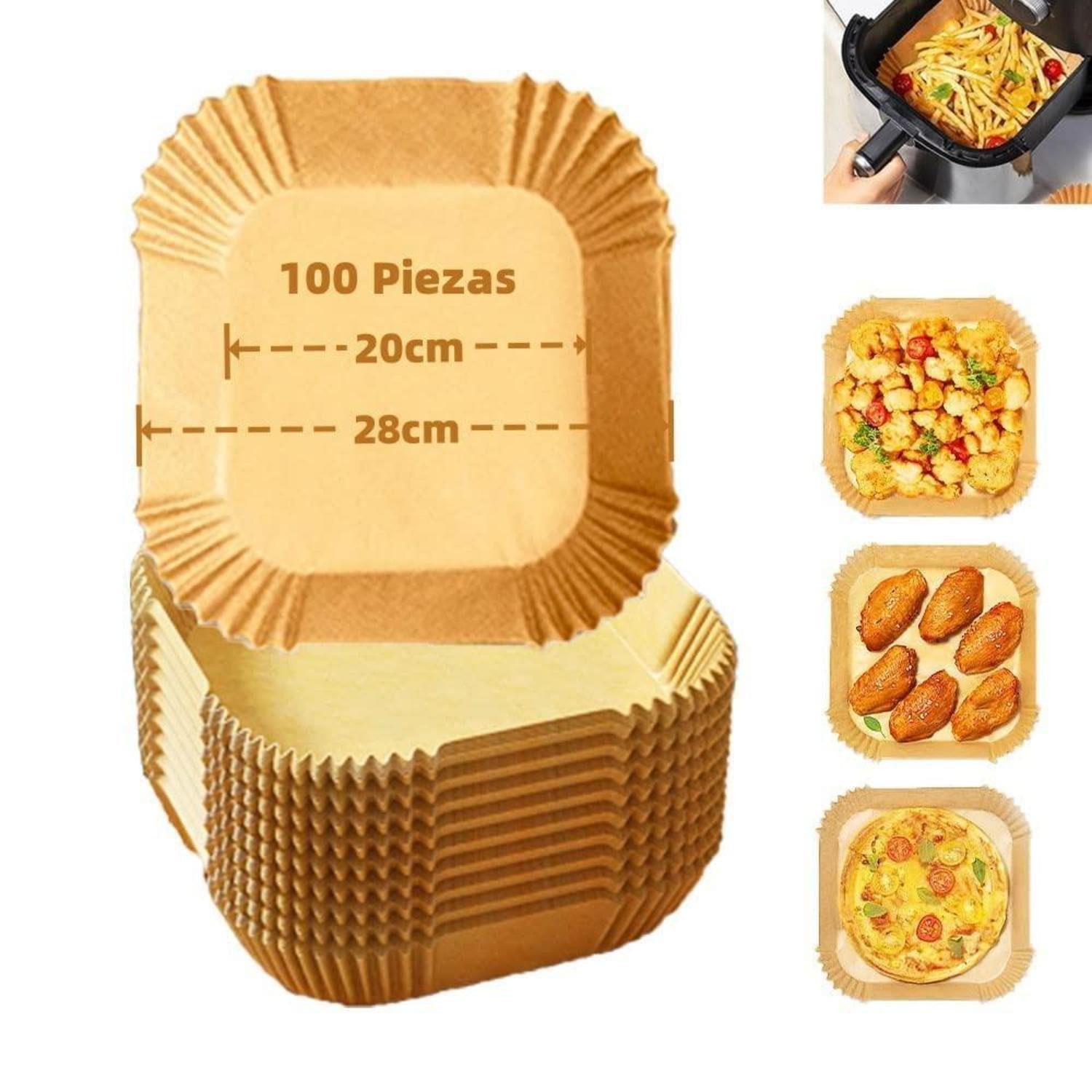 LuxusKollektion Backpapier Backpapier Airfryer 100 Stück Pergamentpapier Antihaft Ölfest 20cm