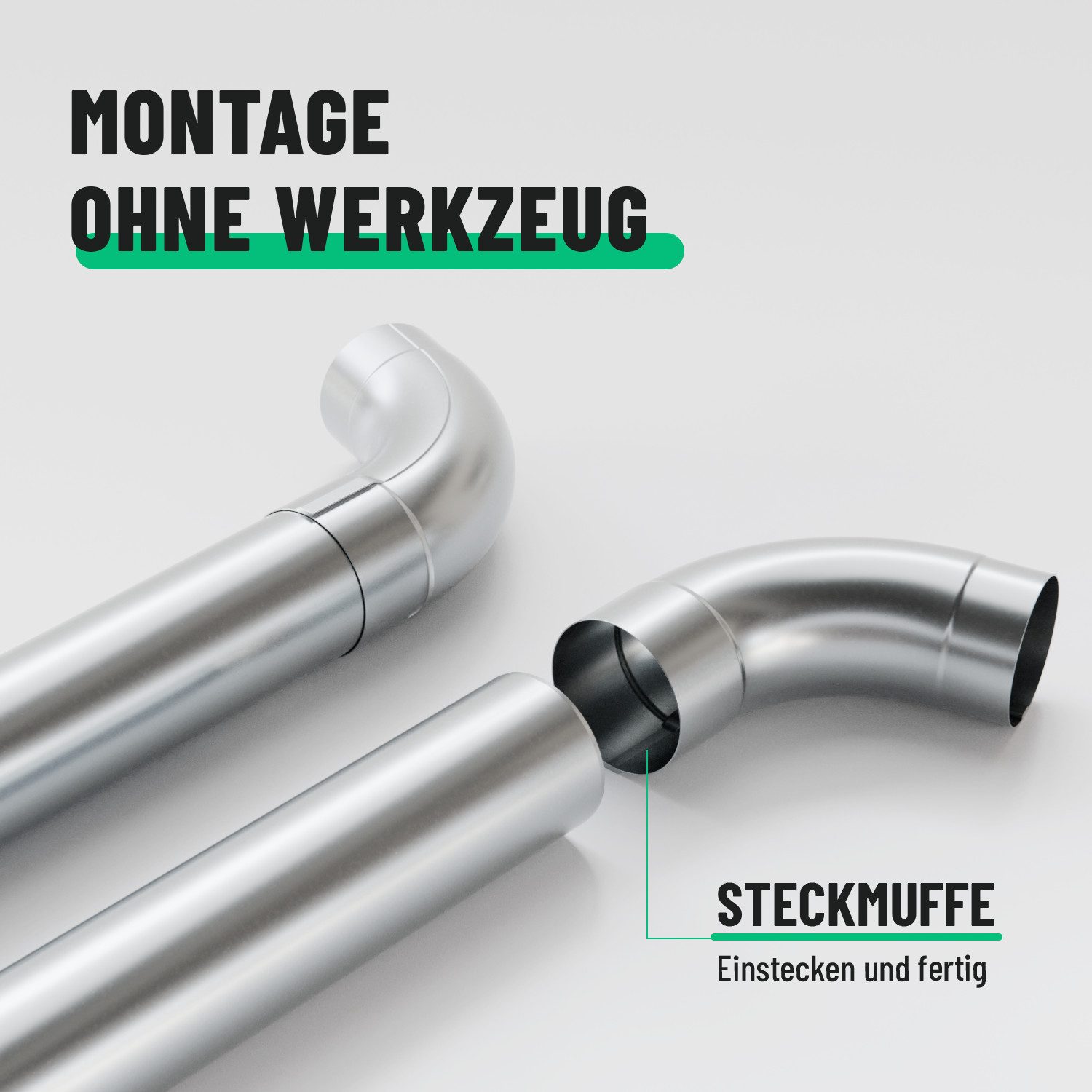 greate. Dachrinne 2x Fallrohrbogen verzinkt 72° Neigung & 100mm, Fallrohr Bogen, 2-St. – Bild 4 von 5