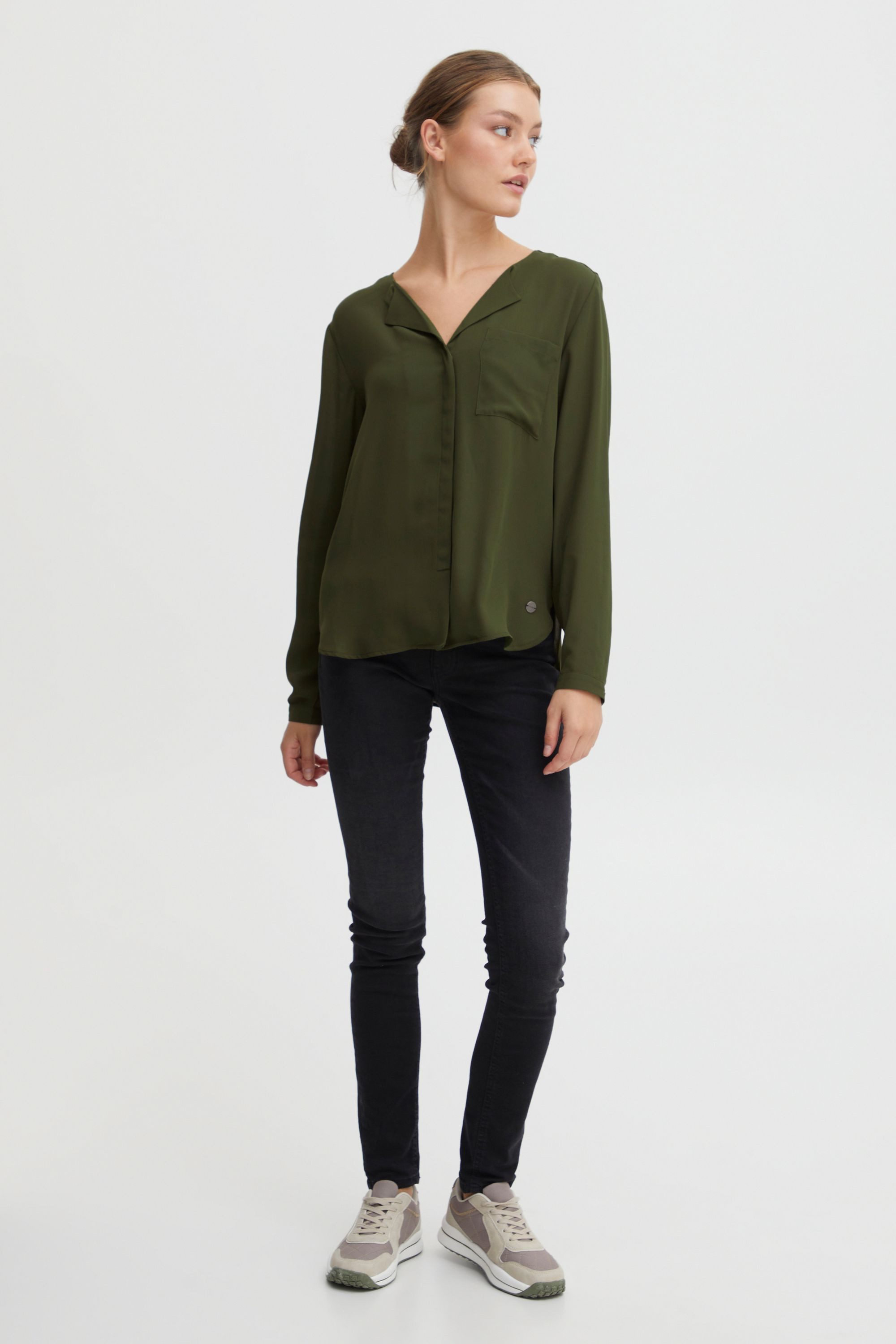 OXMO Langarmbluse OXHally Modische Bluse