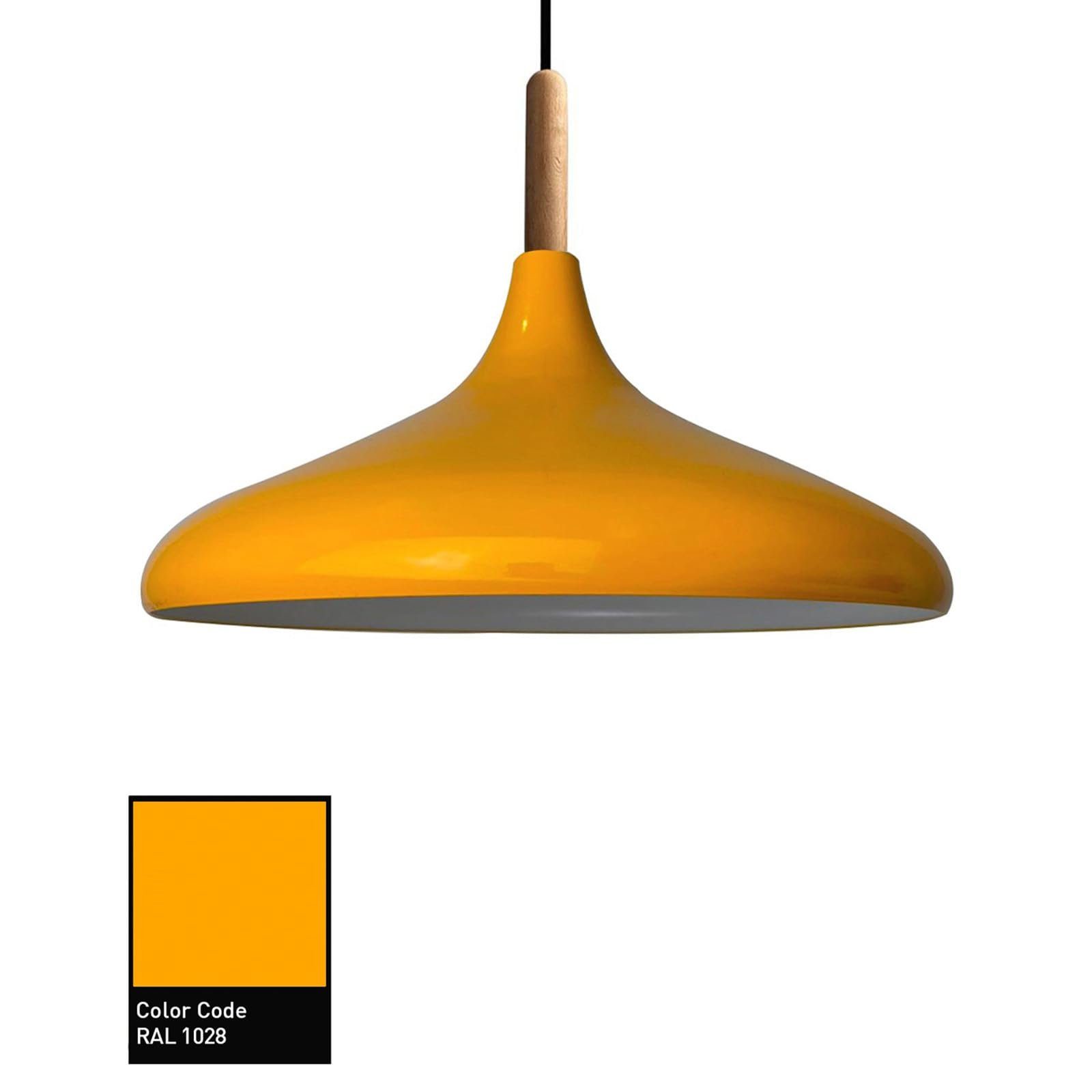 Ø35 Holz-Metall I E27 cm ohne Bamyum Pendelleuchte I Leuchtmittel Champion Pendelleuchte Lampe, Gelb Bamyum Moderne