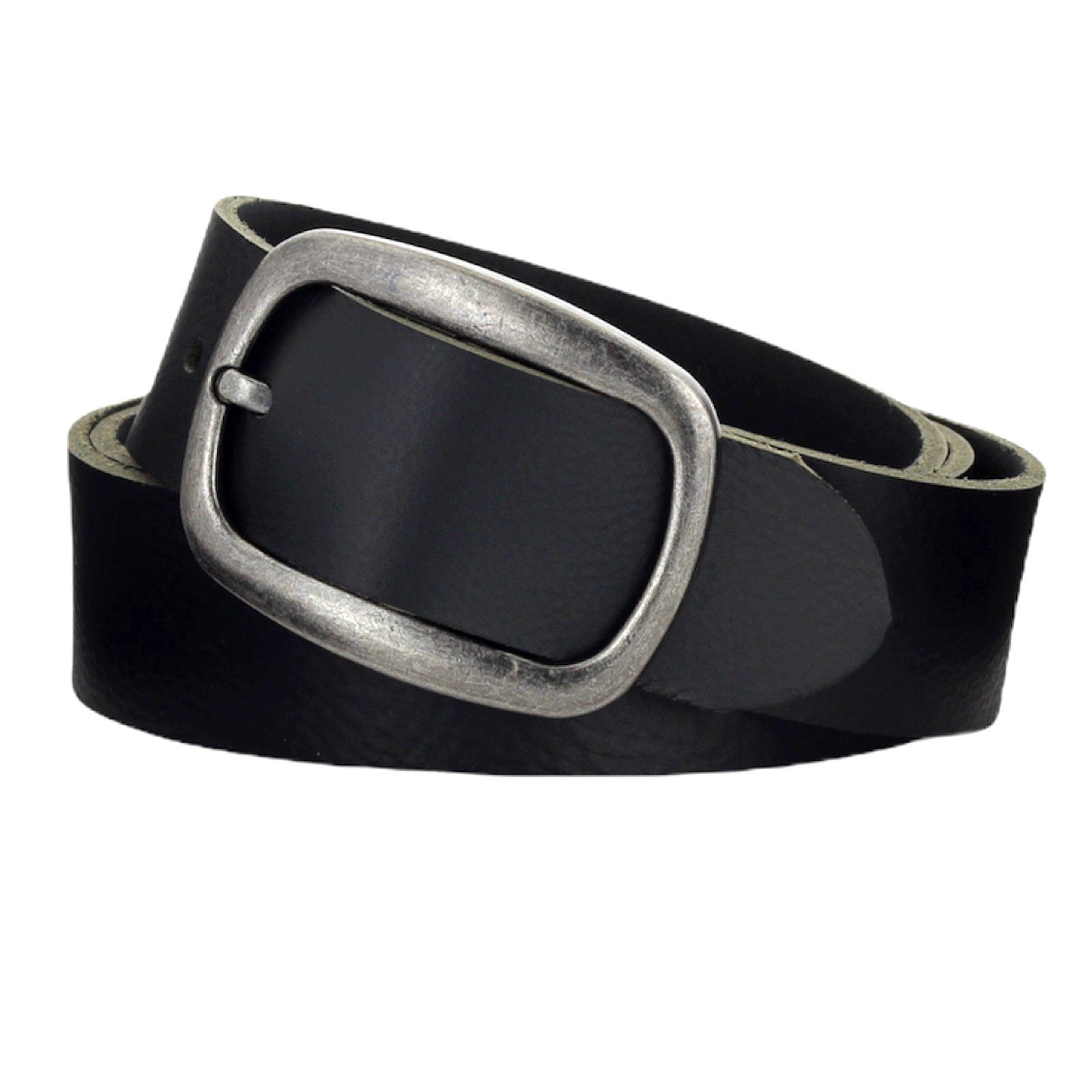 Ledergürtel Gürtel Ledergürtel Schwarz 4cm breit Vollleder Jeansgürtel Unisex
