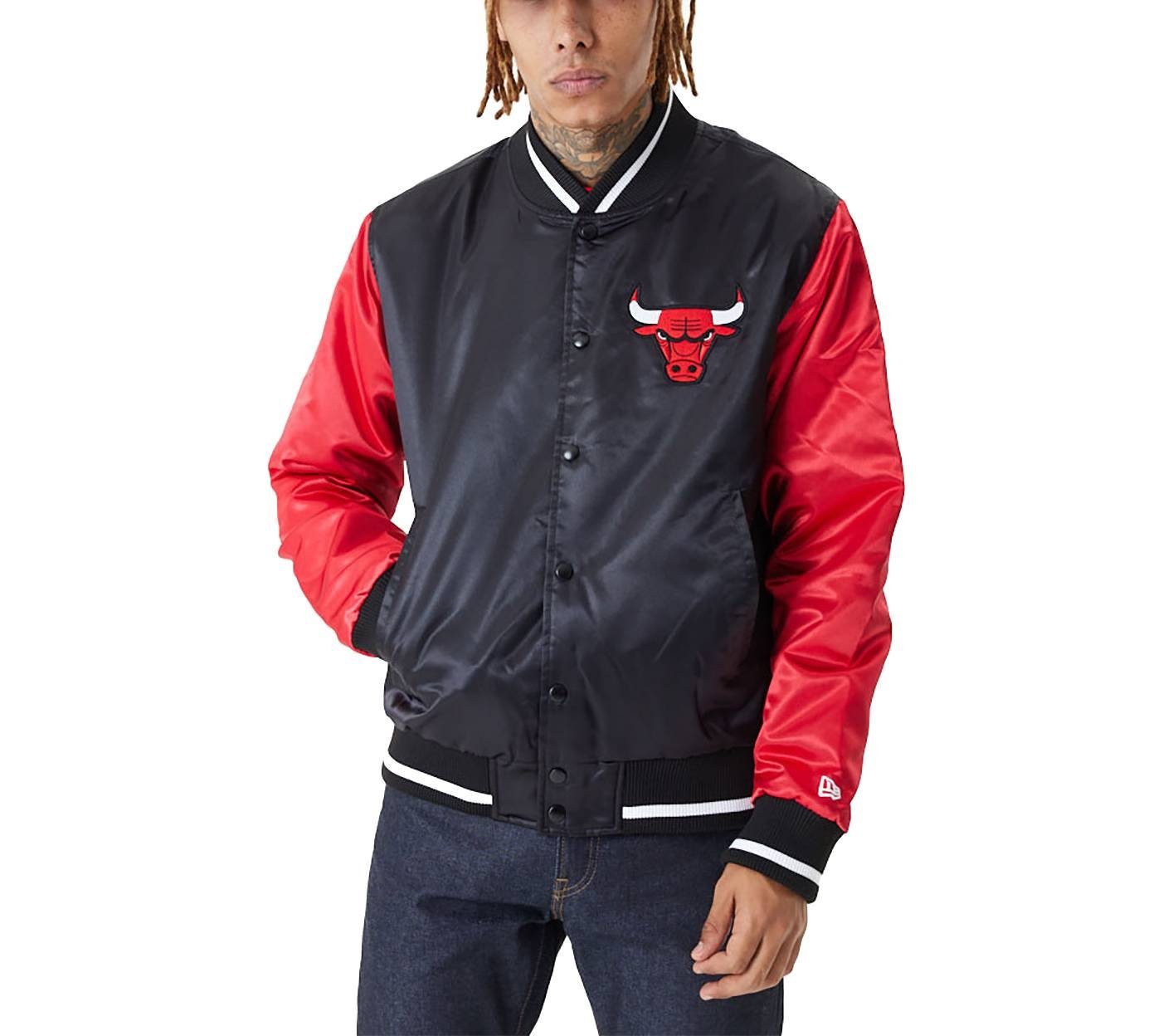 New Era Bomberjacke Jacke New Era NBA Satin Bomber Chicago B, G L, F black/red