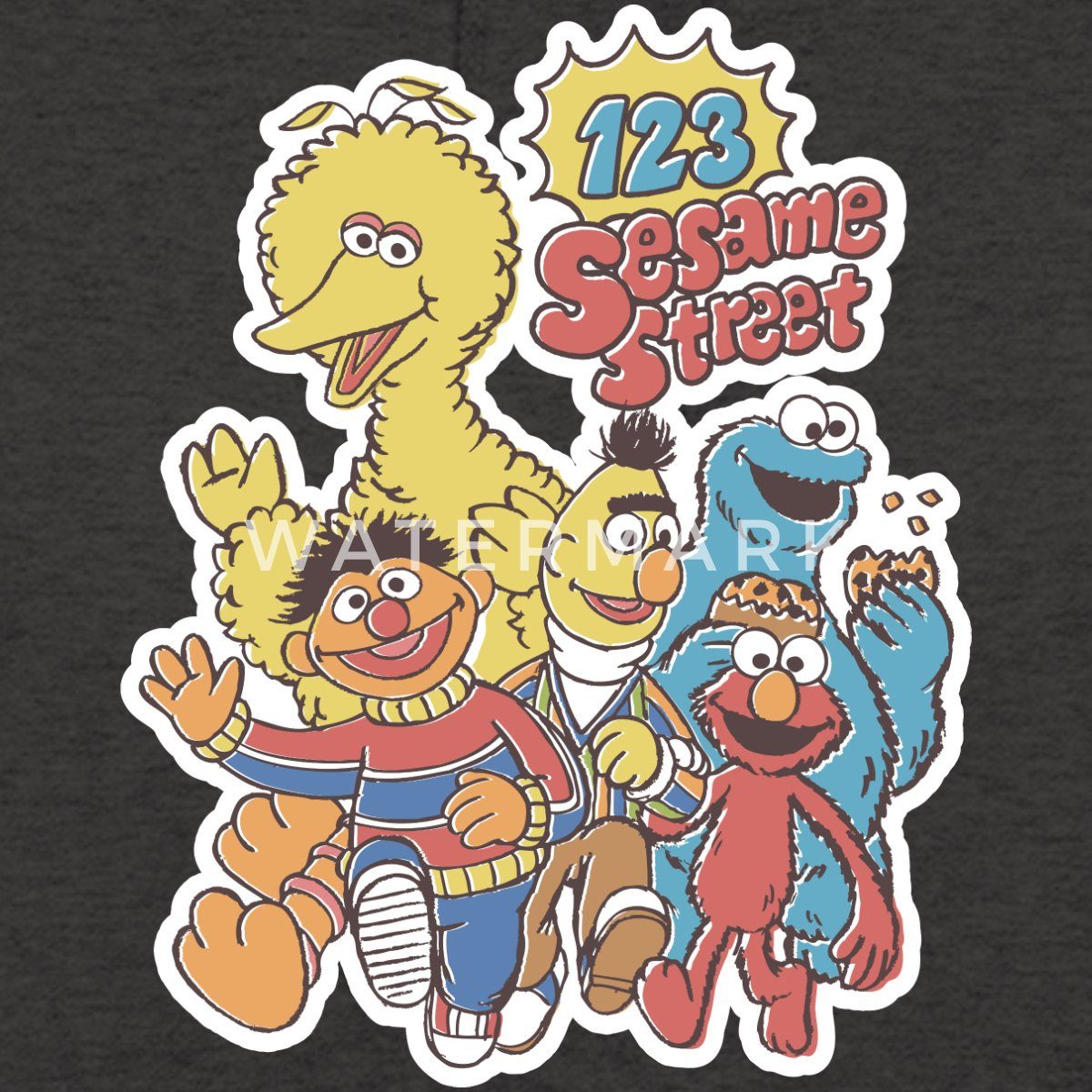 Spreadshirt Hoodie Sesamstraße 123 Sesame Street Charaktere Unisex Hoodie (1-tlg)
