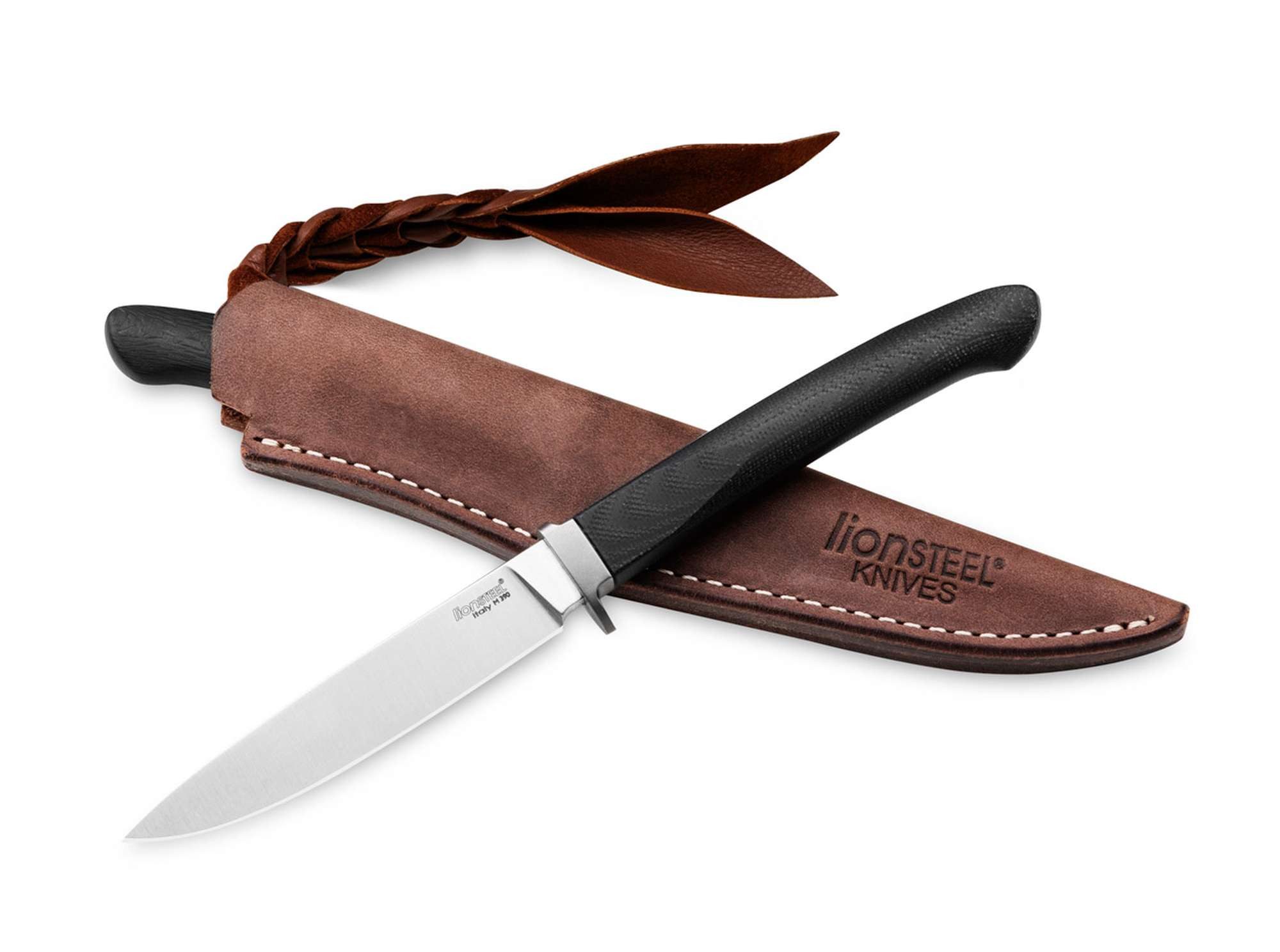 LionSteel Taschenmesser Feststehendes Messer Ago G10 Black