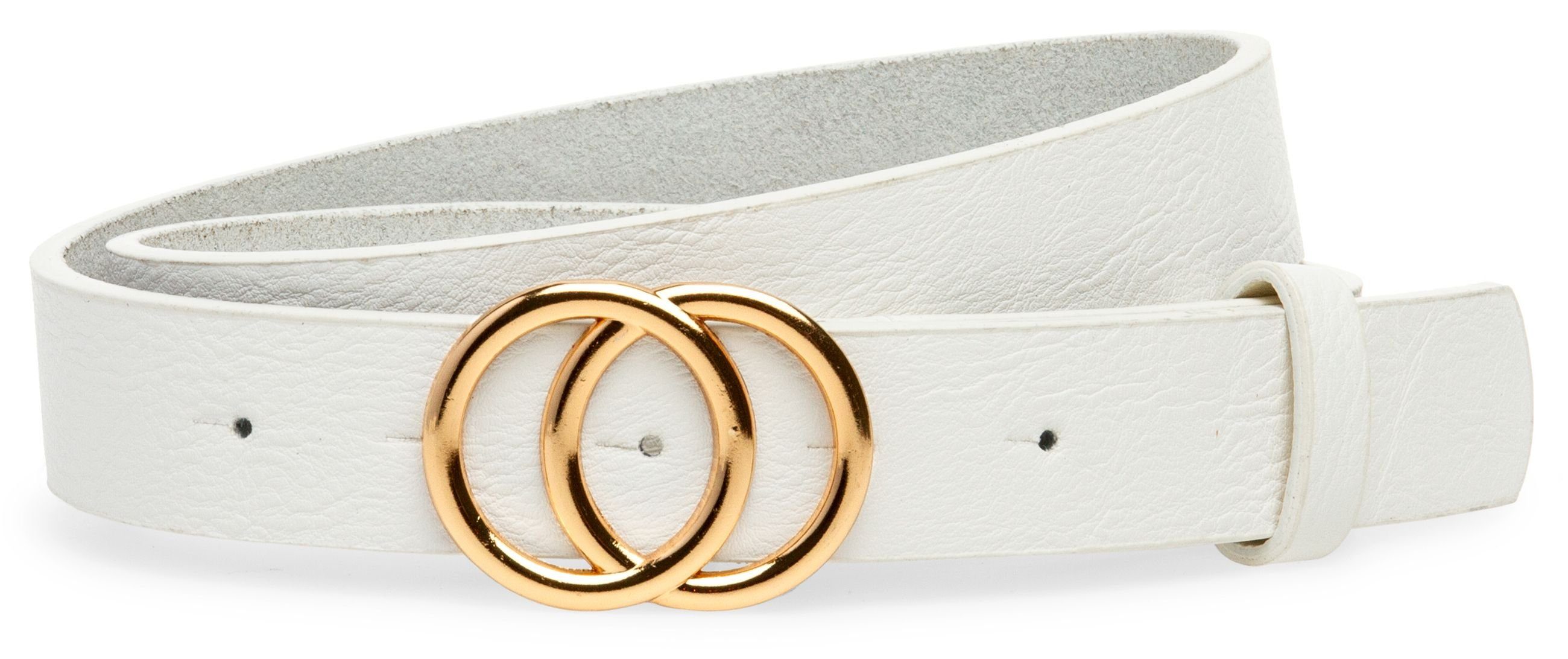 Caspar Synthetikgürtel GU322 eleganter Damen Hüftgürtel mit Doppel Ringschnalle. € 22,95