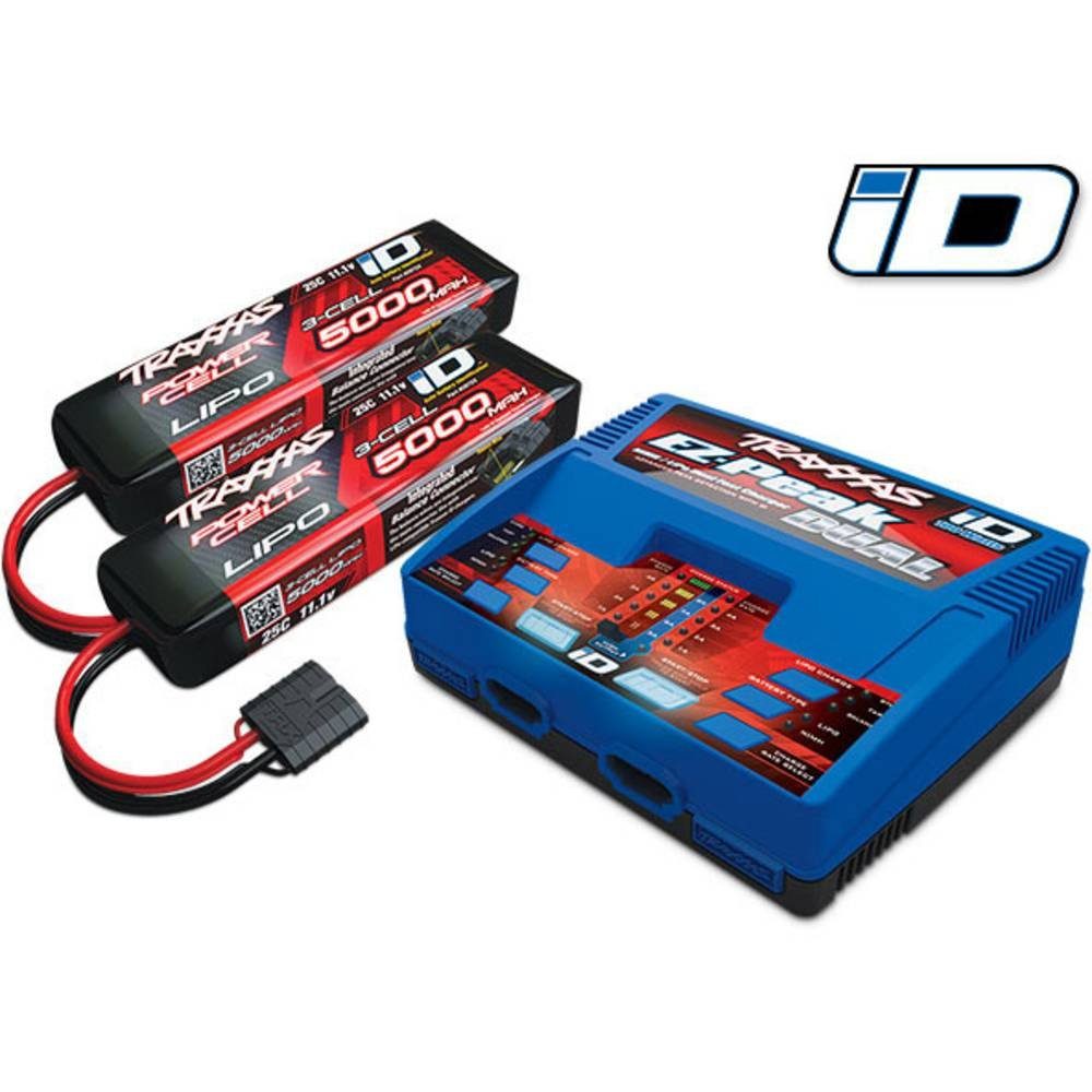 Traxxas Ladegerät Dual EZ-Peak Plus + 2x LiPos 2990 Modellbau-Ladegerät (Inkl. 2x LiPo Akkus)