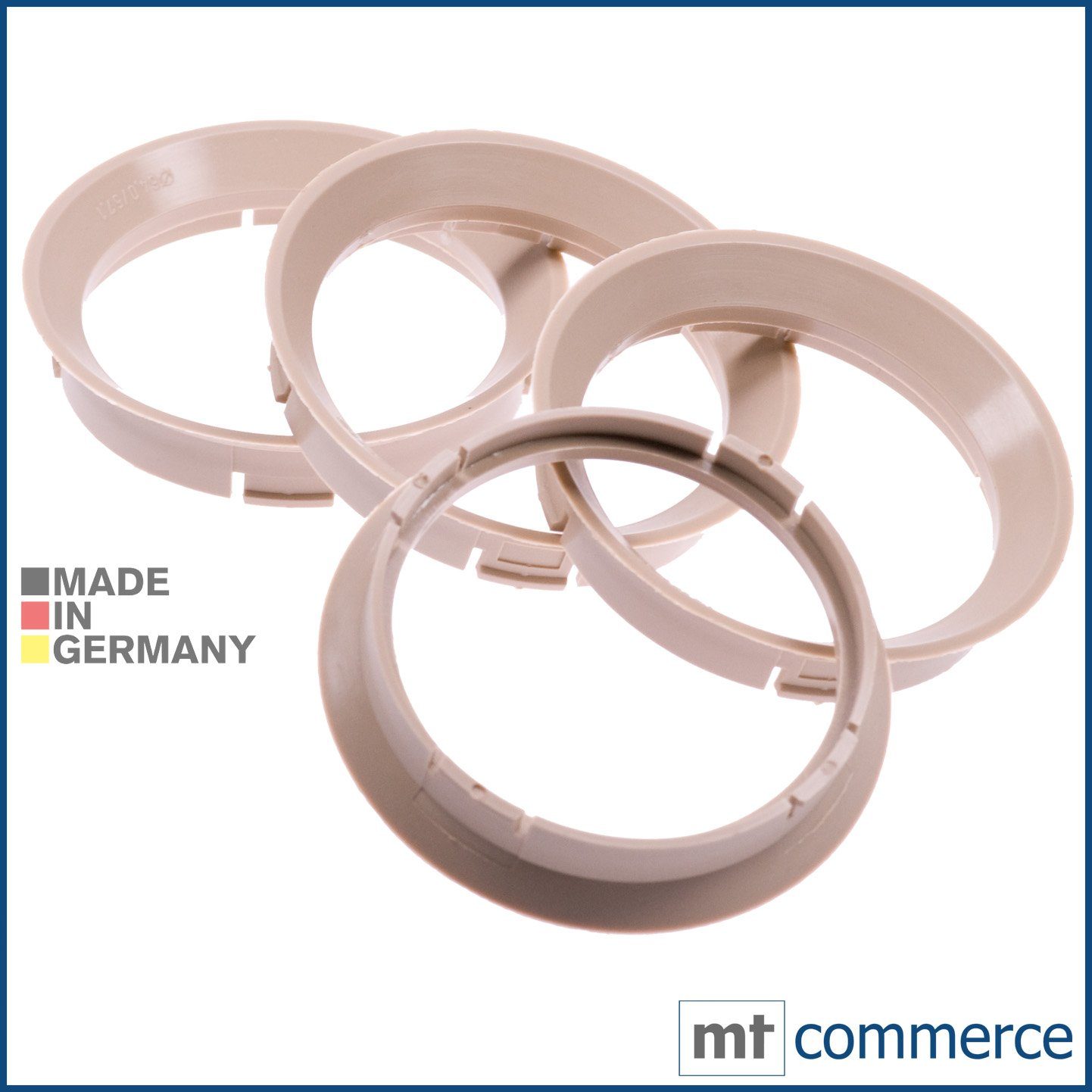 RKC Reifenstift 4X Zentrierringe beige Felgen Ringe Made in Germany, Maße: 64,0 x 57,1 mm
