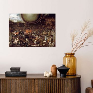 Posterlounge Wandfolie Hieronymus Bosch, Die Hölle, 1500, Malerei