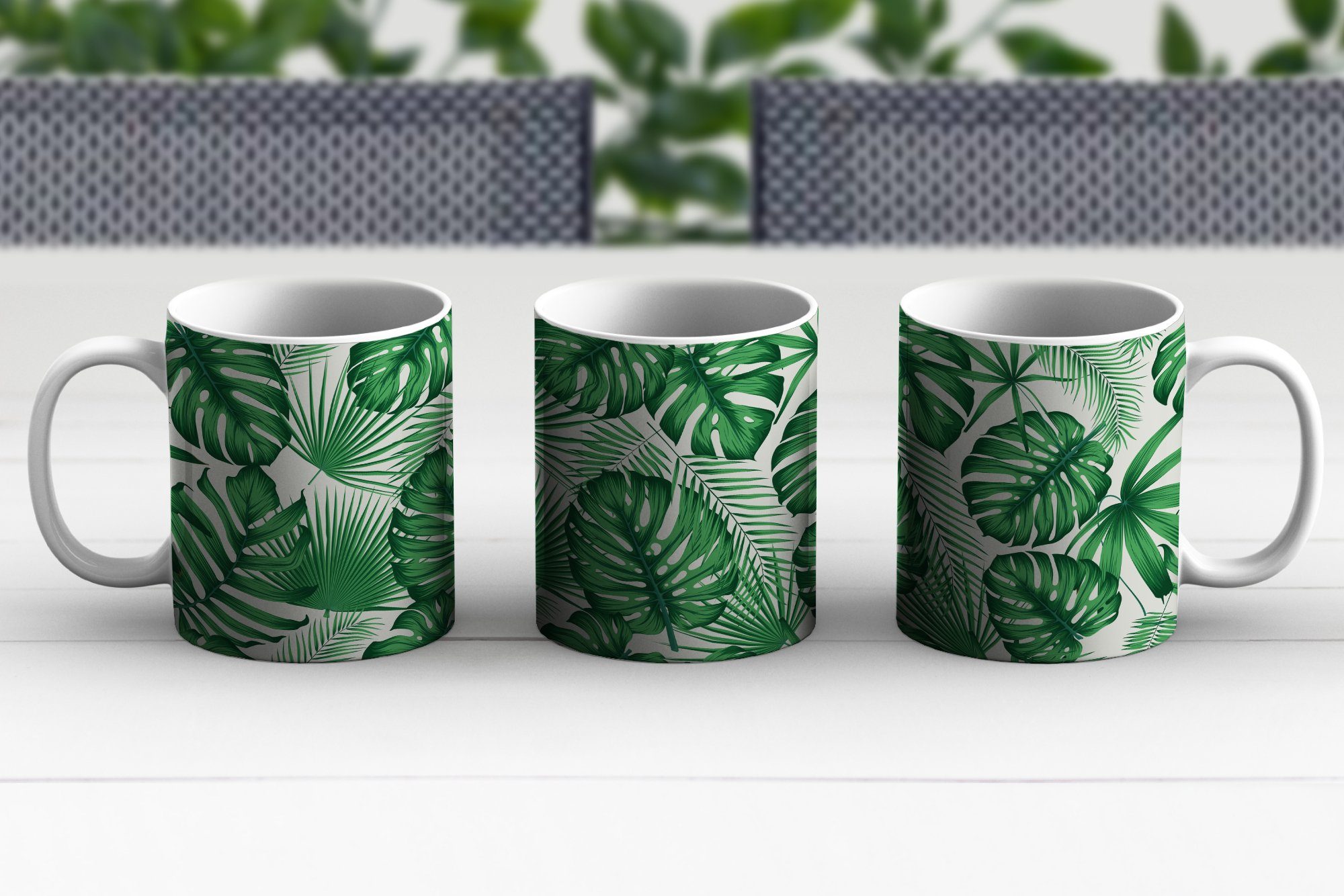 - Tropisch Teetasse, Keramik, Kaffeetassen, Tasse MuchoWow Dschungel - Geschenk Becher, Blätter, Teetasse,