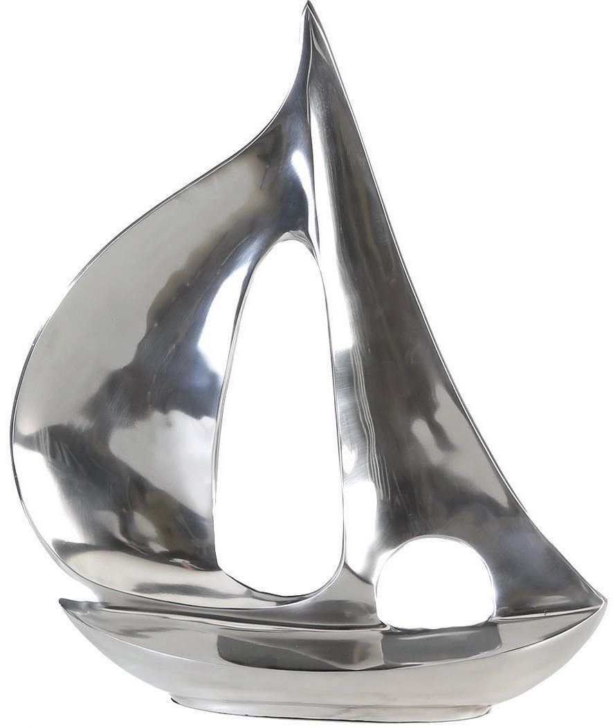 GILDE Skulptur Segel-Boot, St), silber Metall, (1 in aus Wohnzimmer Dekoobjekt Größen maritim, erhältlich, 2
