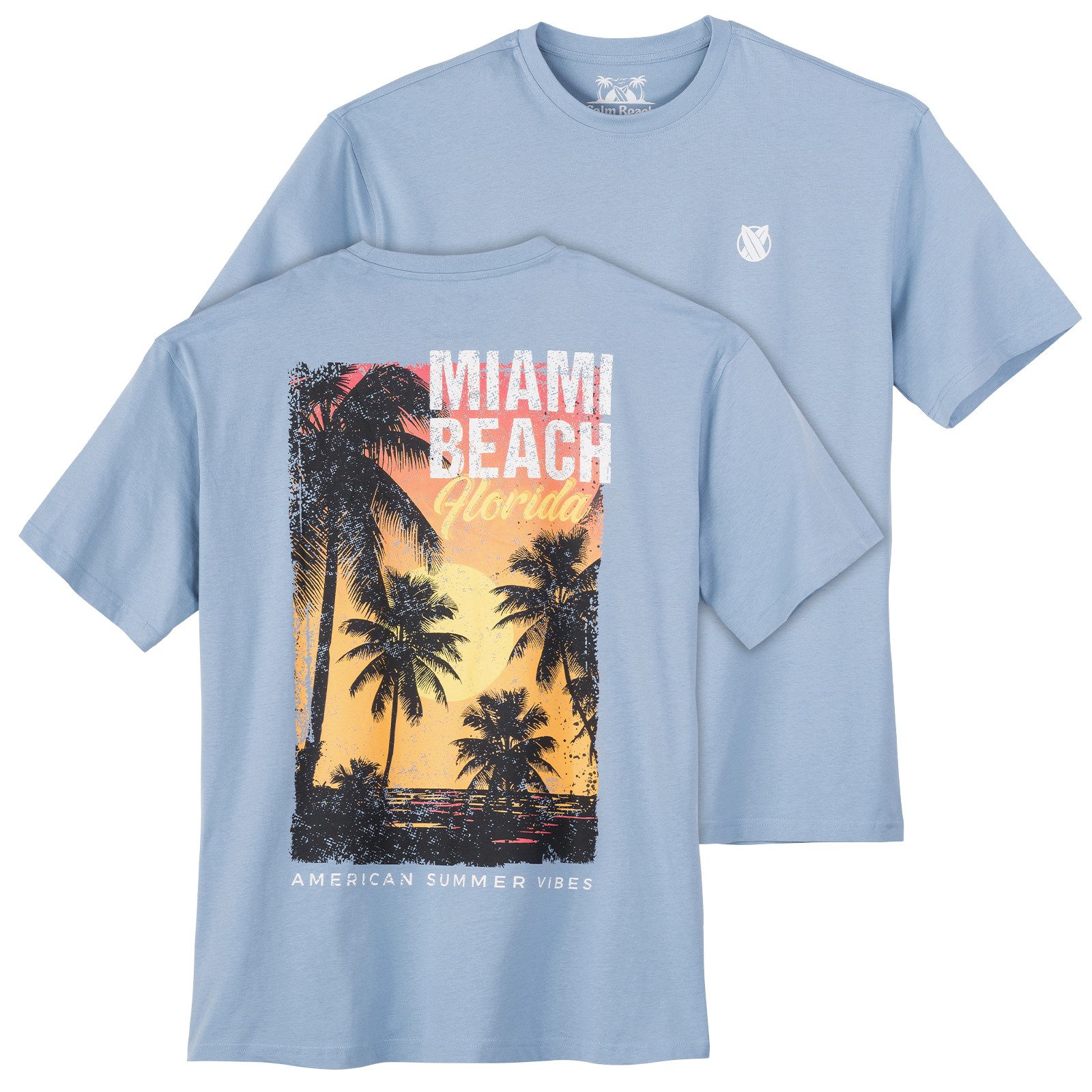 Calm Beach Print-Shirt Calm Beach Übergrößen T-Shirt hellblau Rückenprint günstig online kaufen