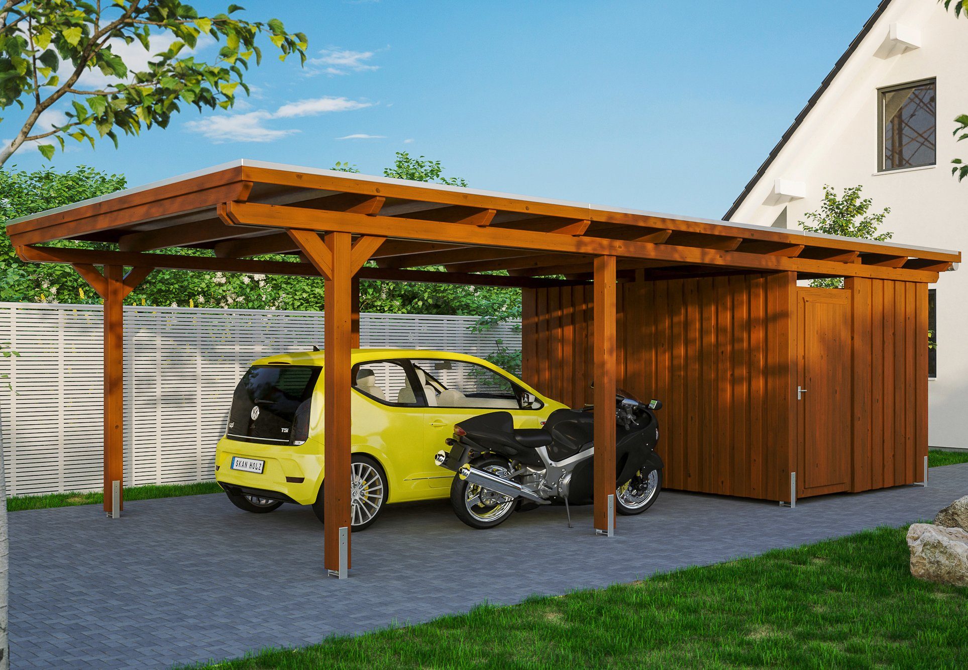 Verkauf von Originalprodukten läuft! Skanholz Einzelcarport Emsland, 223 cm, BxT: cm Einfahrtshöhe 404x846