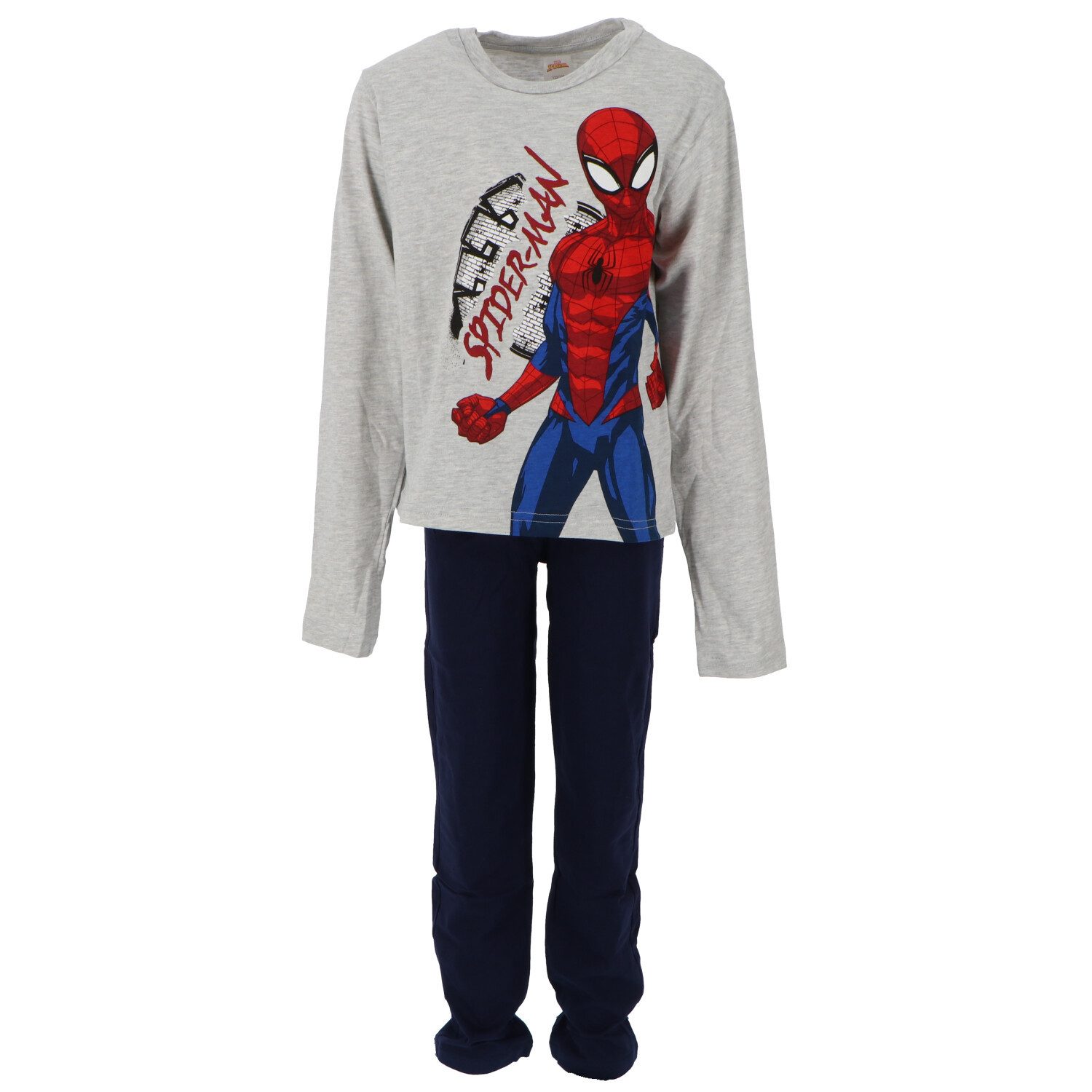 Spiderman Schlafanzug Jungen langarm Schlafanzug Pyjama lang 122/128 Spiderman, The Avengers