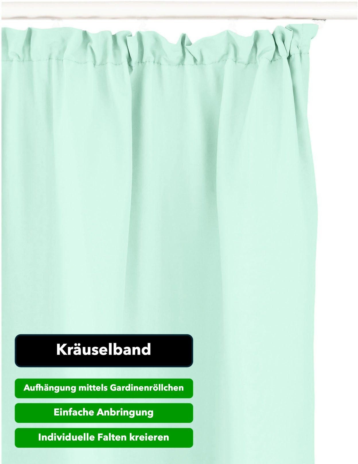 OTTO home Vorhang Parry mit Kräuselband, 2er Set, blickdicht, Topseller (2 St), Kräuselband, blickdicht, Polyester, 2-er Set, blickdicht, monochrom, basic, einf – Bild 4 von 5