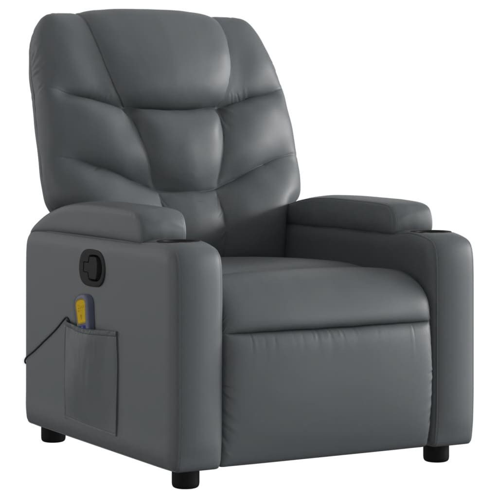 vidaXL Sessel Massagesessel Grau Kunstleder (1-St) günstig online kaufen