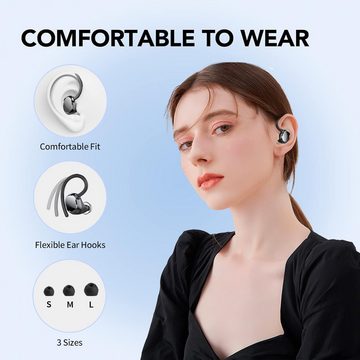 KT1 Kabellos Bluetooth 5.3, 120 Stunden Spielzeit mit Ladeetui In-Ear-Kopfhörer (Natürlicher Klang und stabile Verbindung für ein ungestörtes Hörerlebnis., LED-Anzeige, Comfort Fit, IPX7 wasserdichte Ohrhörer, Tiefer Bass)
