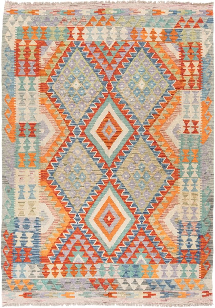 Orientteppich Kelim Afghan 136x192 Handgewebter Orientteppich, Nain Trading, rechteckig, Höhe: 3 mm