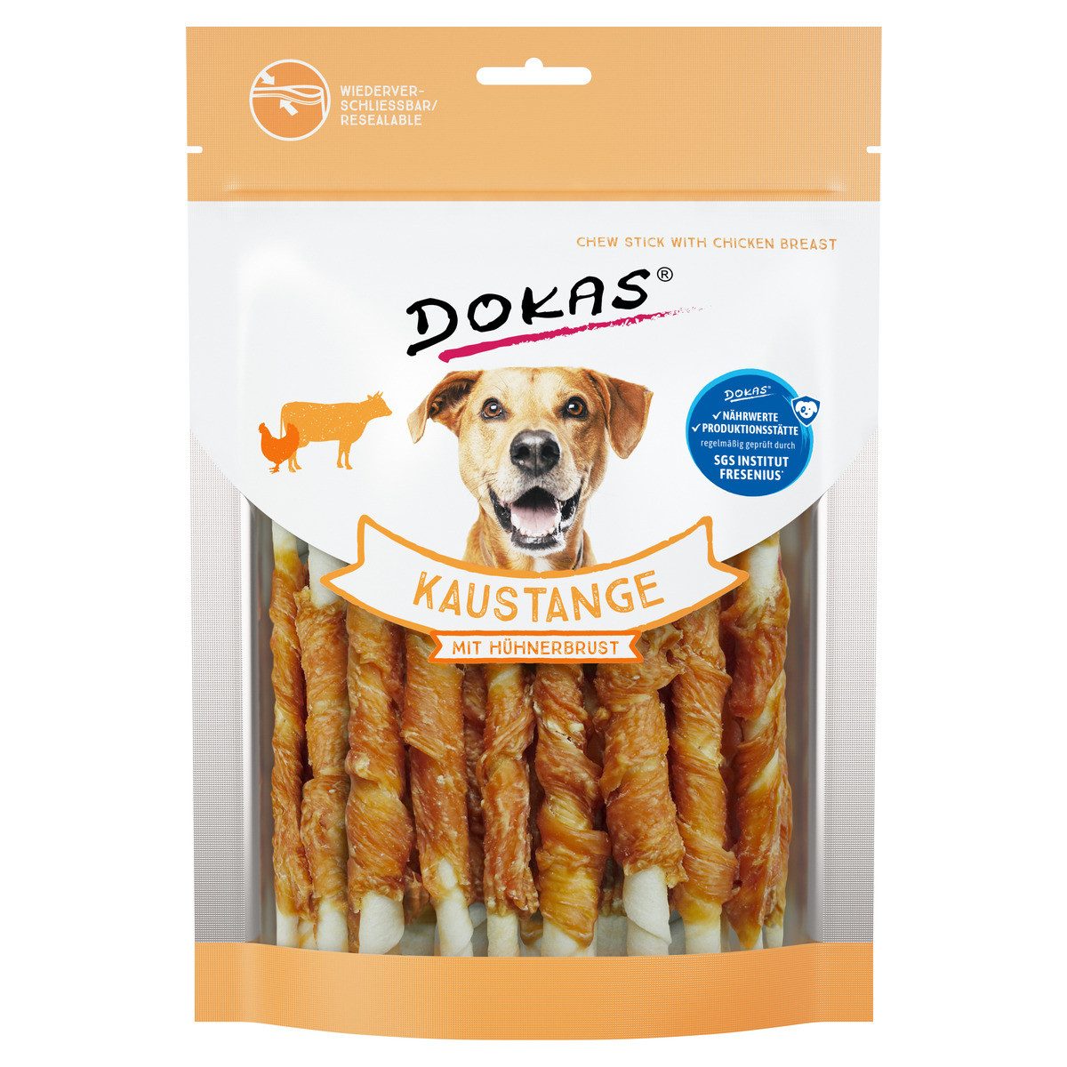Dokas Kaustange mit Hühnerbrust 200 g - 9 Stück - Sparpaket, Snack für: Hund von Dokas