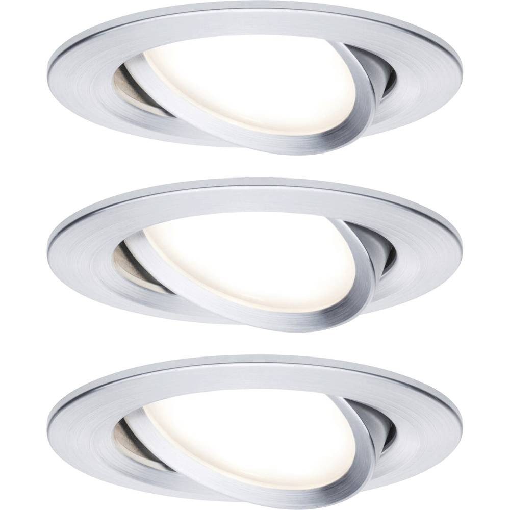 Paulmann LED Einbauleuchte LED Einbauleuchte Coin Basisset schwenkbar rund 84mm 50 93451, Schwenkbar, Geringe Einbautiefe