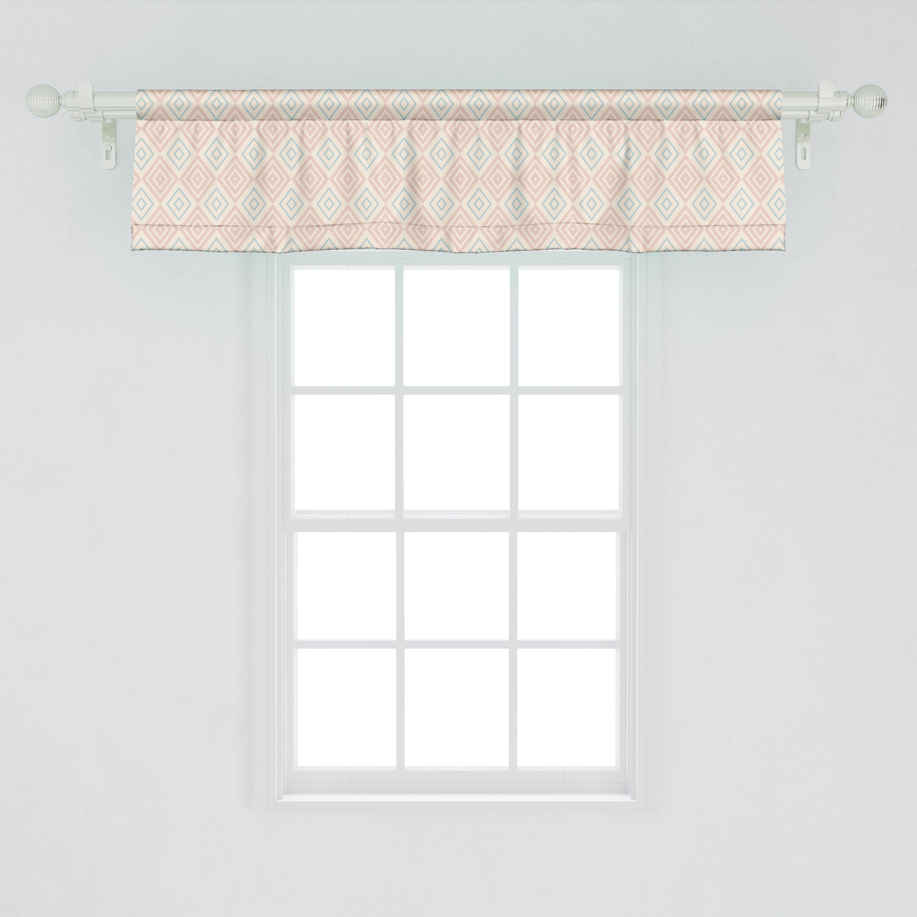 Diamant-Line-Tile mit Chic Küche Abakuhaus, Microfaser, Scheibengardine Shabby Volant Vorhang für Schlafzimmer Dekor Stangentasche,