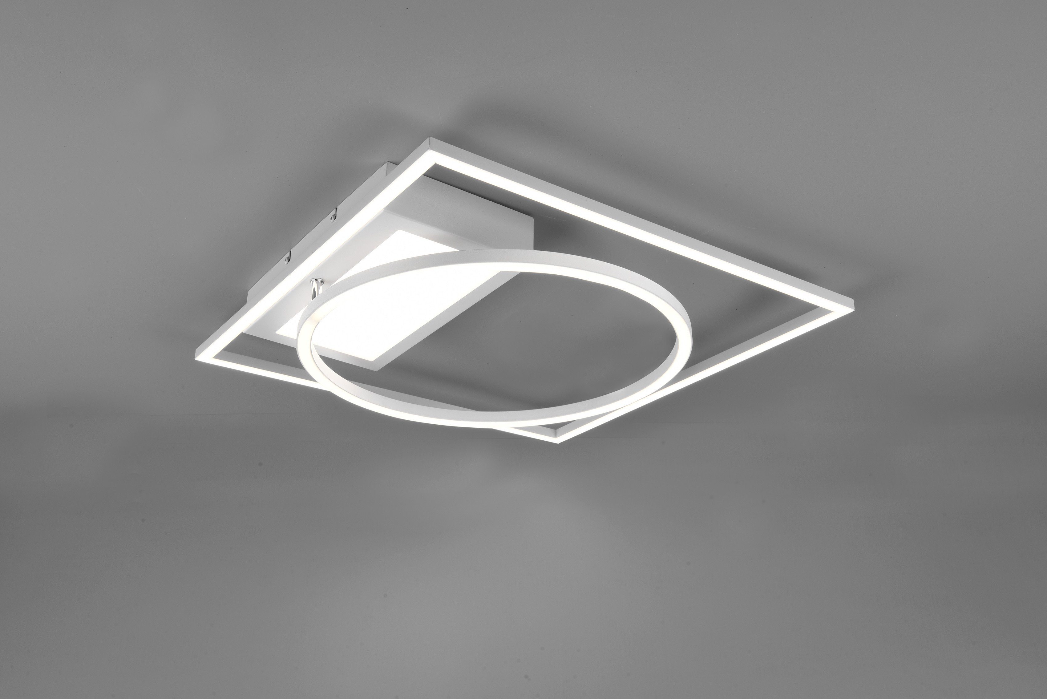 TRIO Leuchten LED LED Deckenleuchte Downey, einstellbar, stufenlos Dimmer Dimmer, Lichtfarbe intgrierter integriert, Memory Funktion, fest Farbwechsler