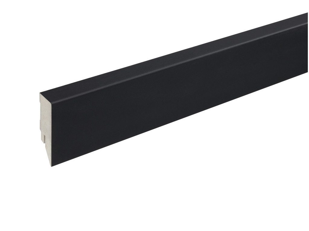 PROFI Sockelleiste Sockelleiste Topline MDF-Kern Schwarz Matt Dekor, L: 250 cm