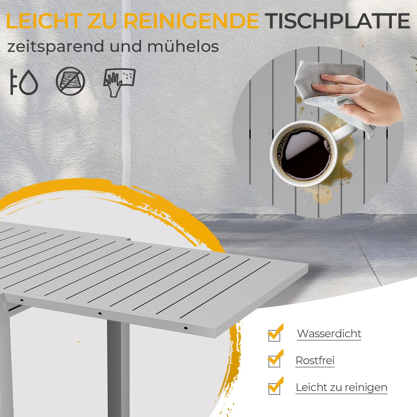 HOMALL Gartentisch Balkontisch, rostfreies Aluminium Ausziehtisch für 6-10 günstig online kaufen