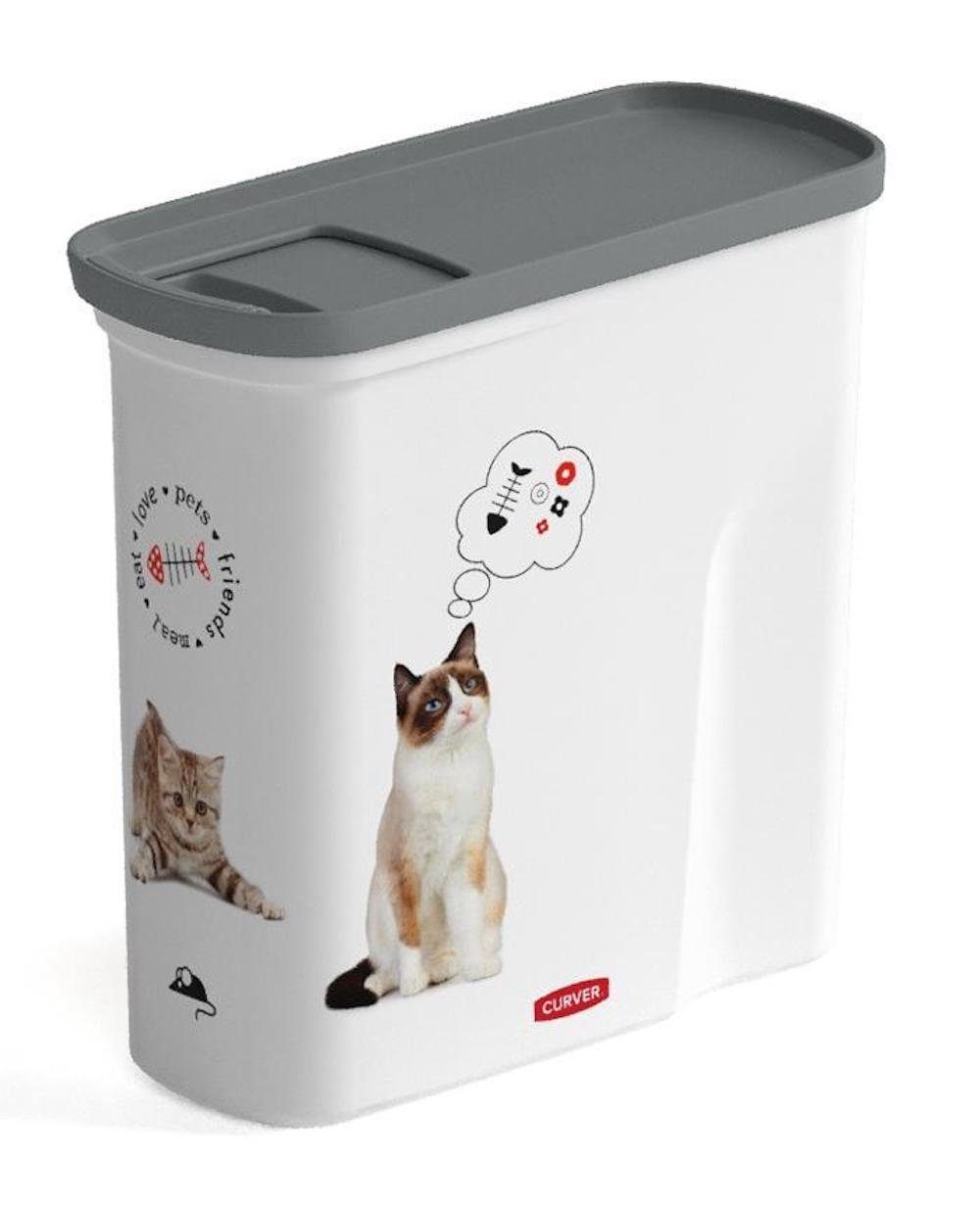 Futterbehälter Mülltrennsystem Futtertonne, 2L Katzenfutter Petlife für Curver