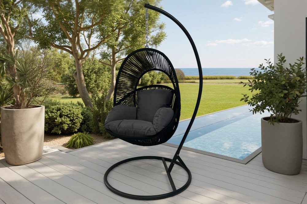 riess-ambiente Hängesessel AIR ROPE anthrazit/schwarz - inkl. Kissen, In- & günstig online kaufen