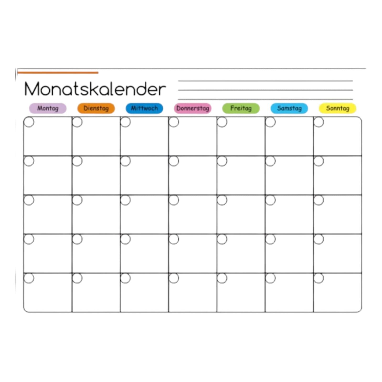 S-HubOla/SHubOla Monatskalender Magnetischer Monatsplaner, Wochenplaner- Whiteboard DIN A3, S-Hubola, magnetisch, für Kühschrank