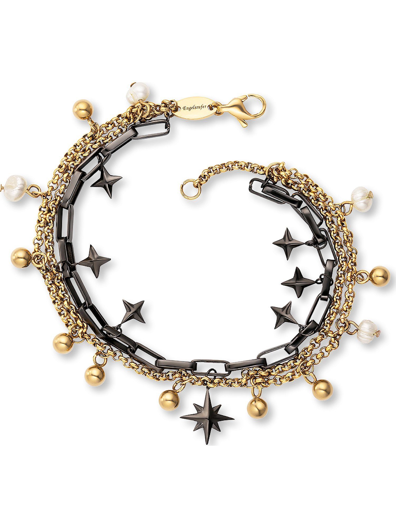 Engelsrufer Silberarmband Engelsrufer Damen-Armband Edelstahl, Perle Stern, Trendig