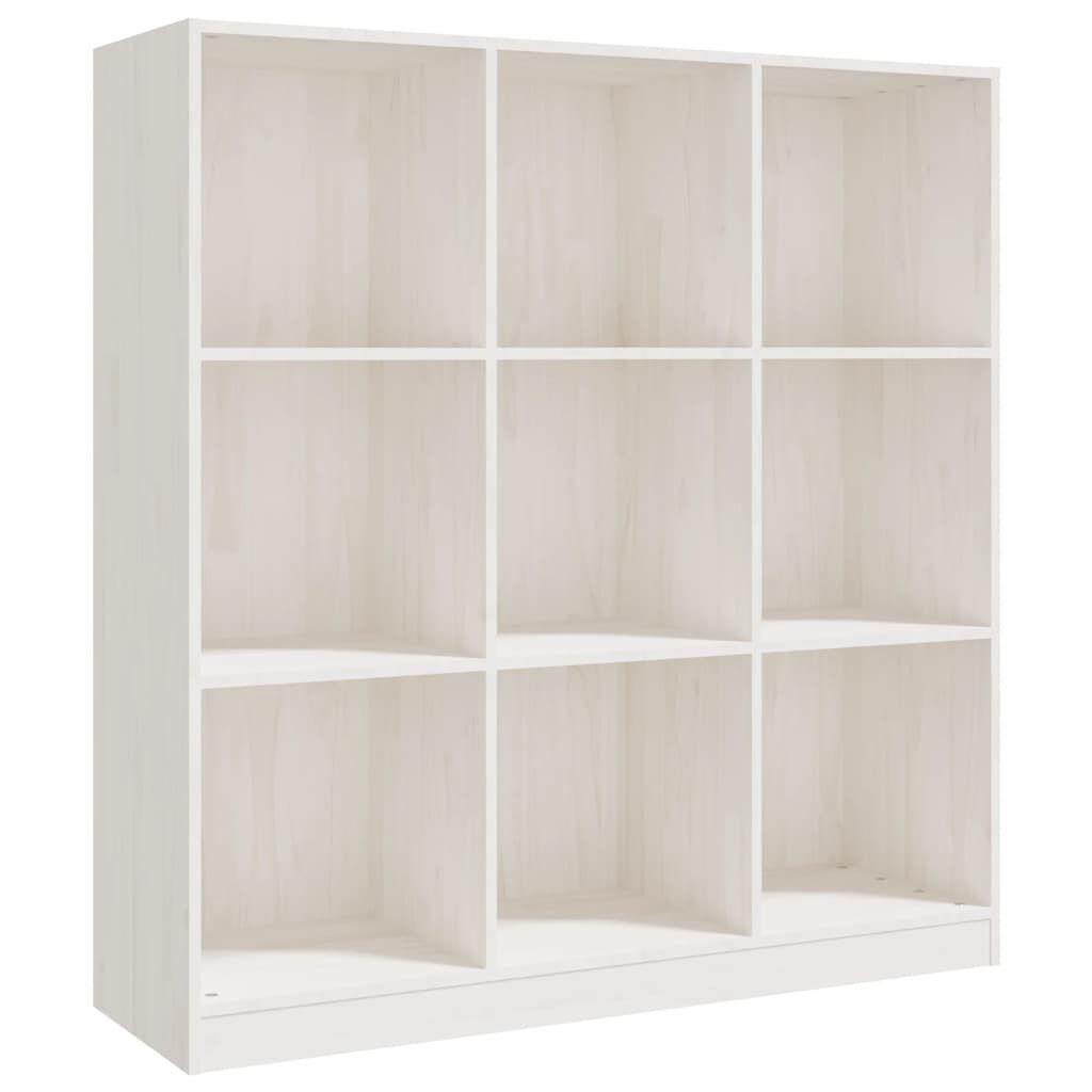 furnicato Bücherregal/Raumteiler cm 104x33,5x110 Massivholz Weiß Bücherregal Kiefer