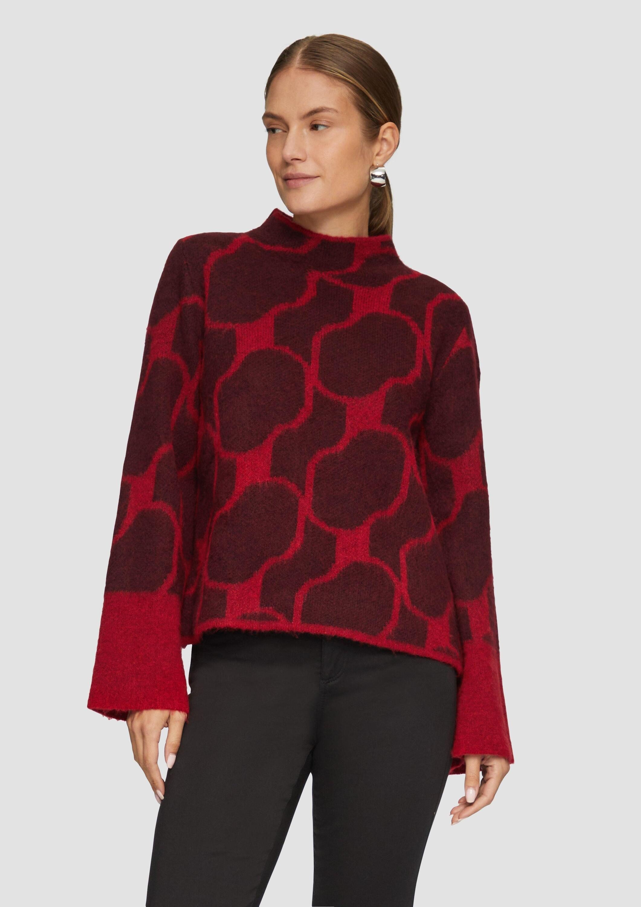 s.Oliver Longpullover Strickpullover Kuscheliger Pullover mit Jacquard-Must günstig online kaufen