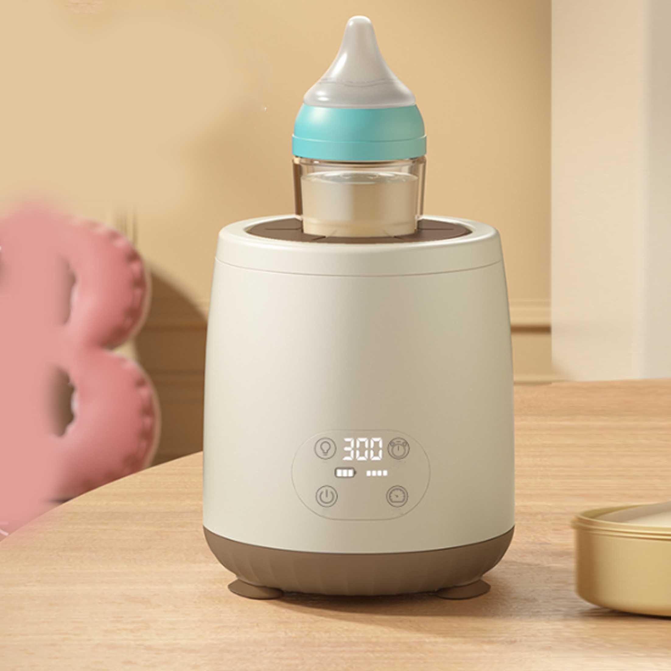 Baby Ja Babyflaschenwärmer Automatischer Milchshaker, Milchwärmer, Rührgerät, mit Nachtlicht, 360° bidirektionales Schütteln, 45°C konstante Temperatur, geräuscharm