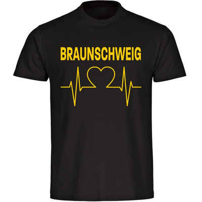 multifanshop T-Shirt Herren Braunschweig - Herzschlag - Männer