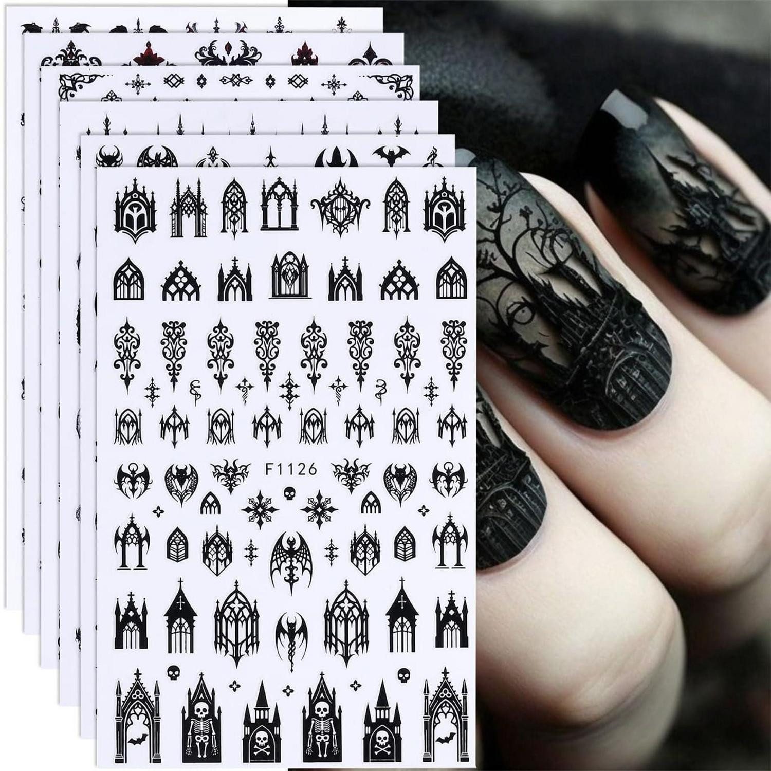 LuxusKollektion Nagel-Tattoo Halloween Nagelsticker Gothic Set