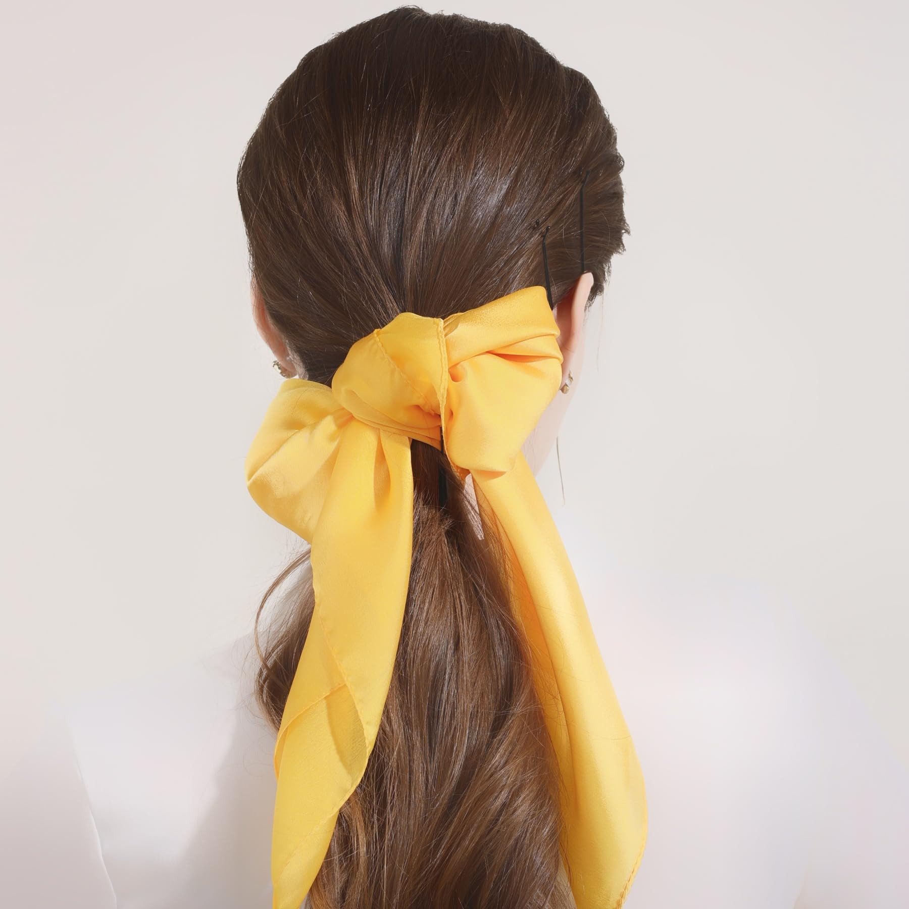 Zaewry Seidentuch Damen Nickituch Chiffon in einfarbig Uni - Leichtes zartes Halstuch, 65 x 65 cm