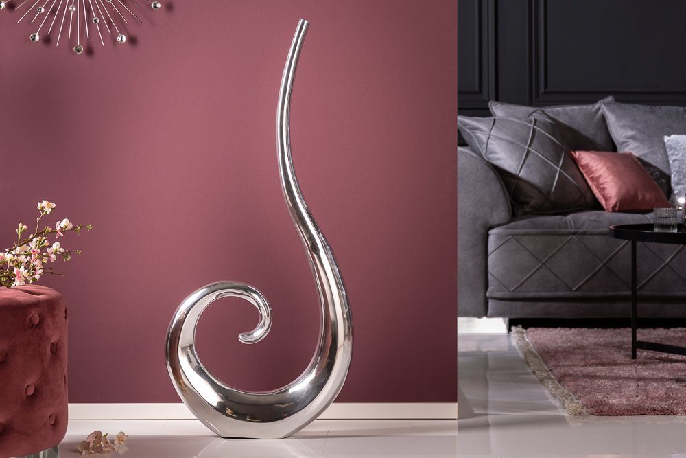 riess-ambiente Bodenvase WAVE XL aus · St), (1 Aluminium silber Dekovase · poliert Vase 106cm ·