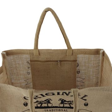 Domelo Einkaufskorb Jute Einkaufskorb, Vegan Einkaufstasche, Korbtasche, Shopping bag, Bottom: verstärkt