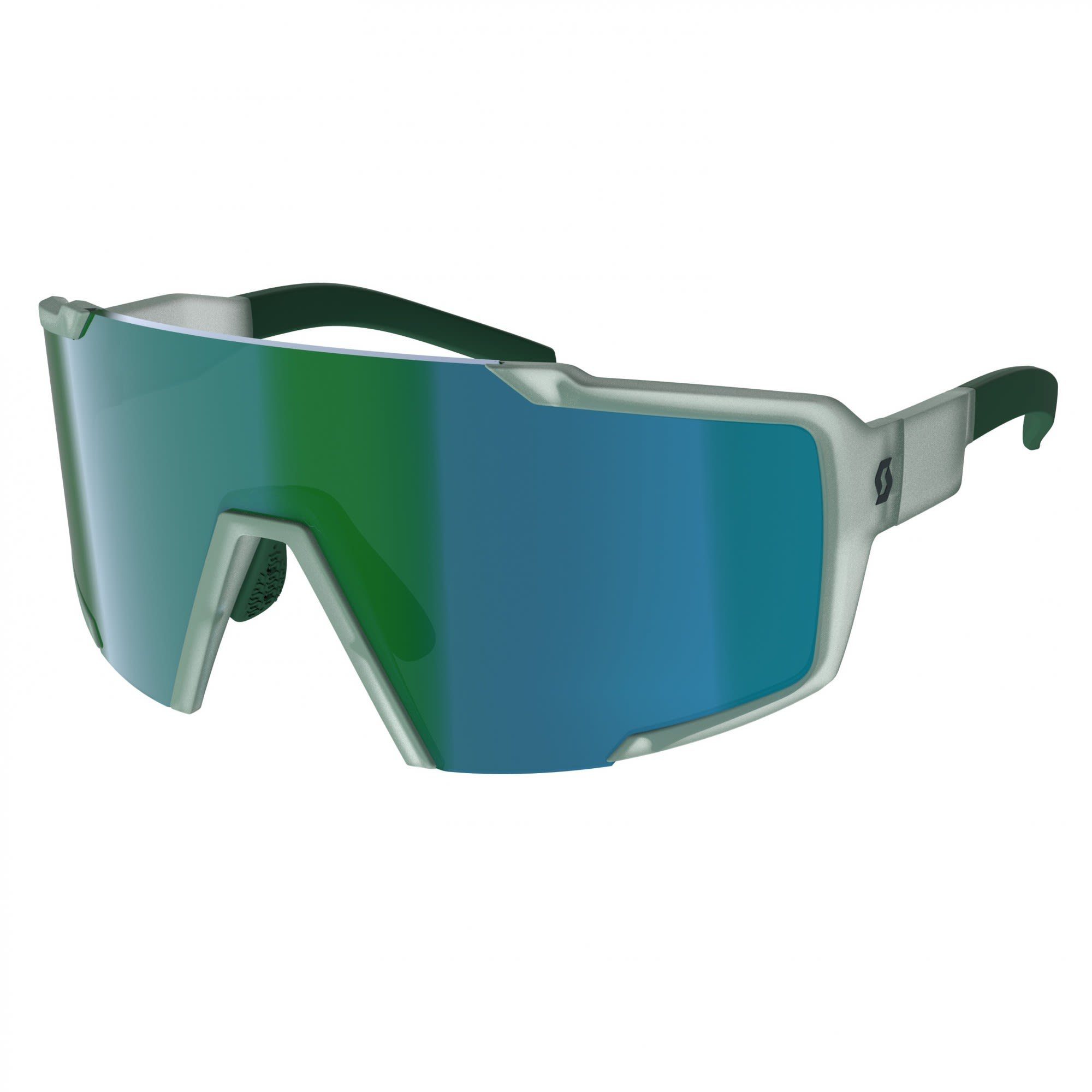 Scott Fahrradbrille Scott Shield Compact Sunglasses Accessoires Mineral Blue - Green Chrome