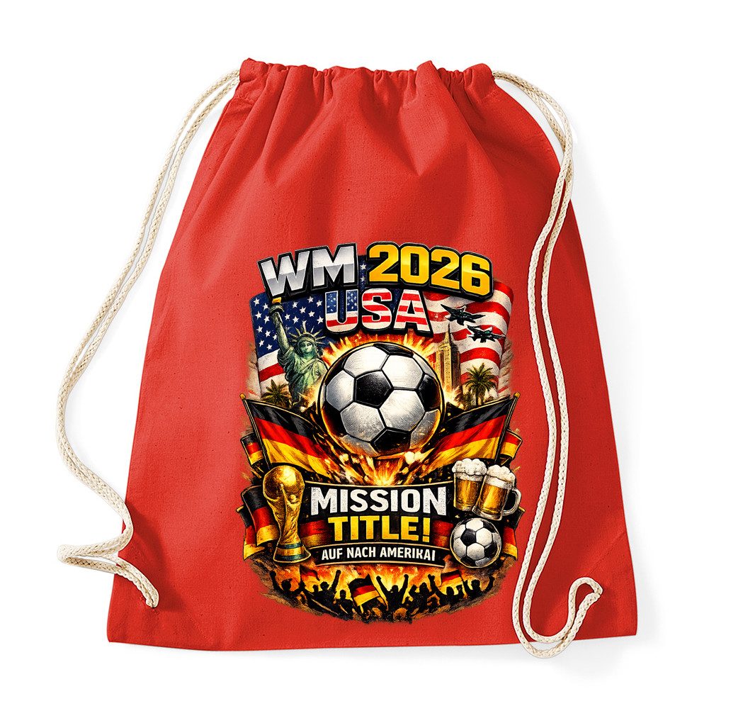 Blondie & Brownie Turnbeutel Fanarena Stadion Beutel 2026 Edition, Turnbeutel Fußball WM 2026 USA Deutschland Fan Stadion Sport Tasche