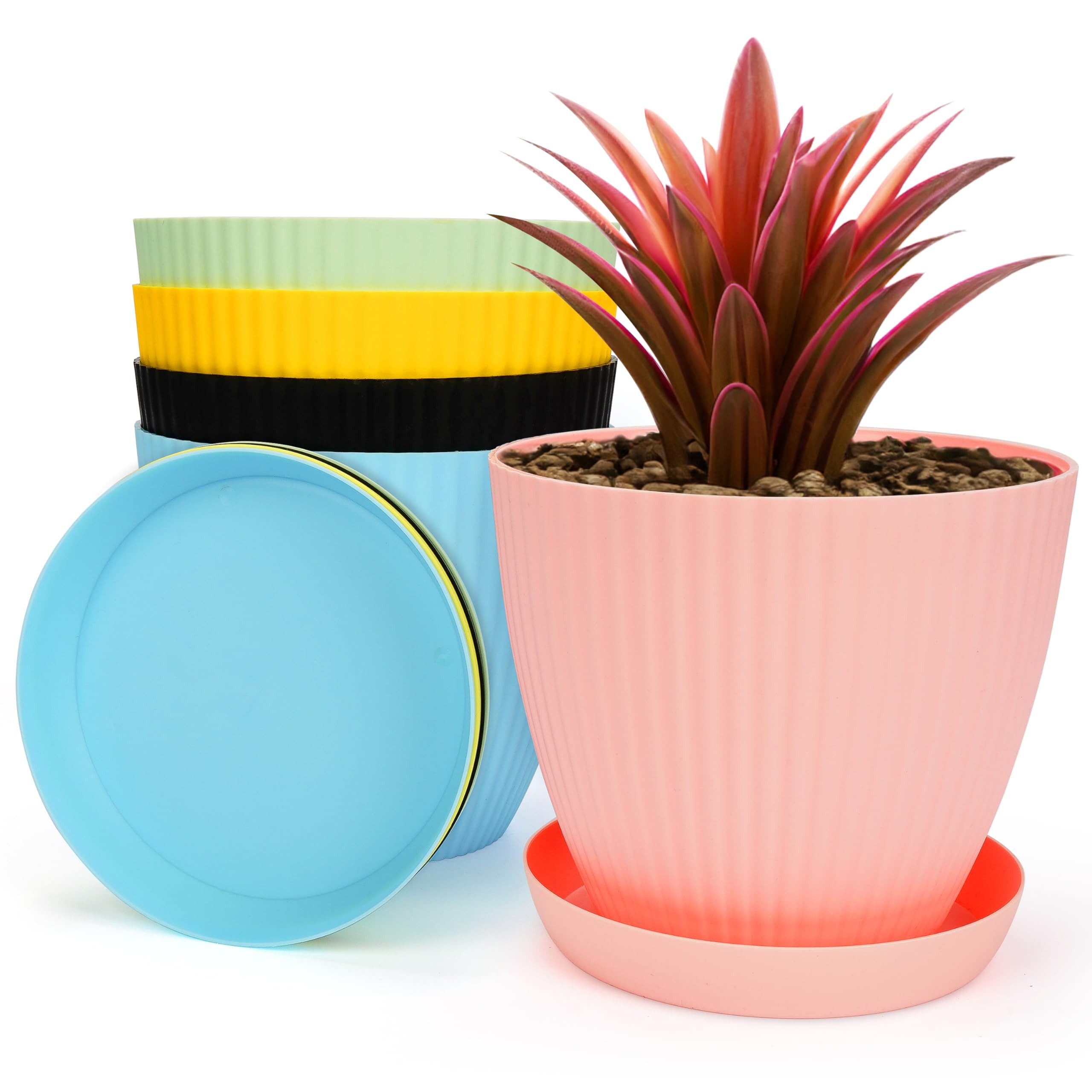 Belle Vous Übertopf BELLE VOUS 5X Blumentopf für Zimmerpflanzen - Ø 14 cm Pflanzen Topf (5 St)