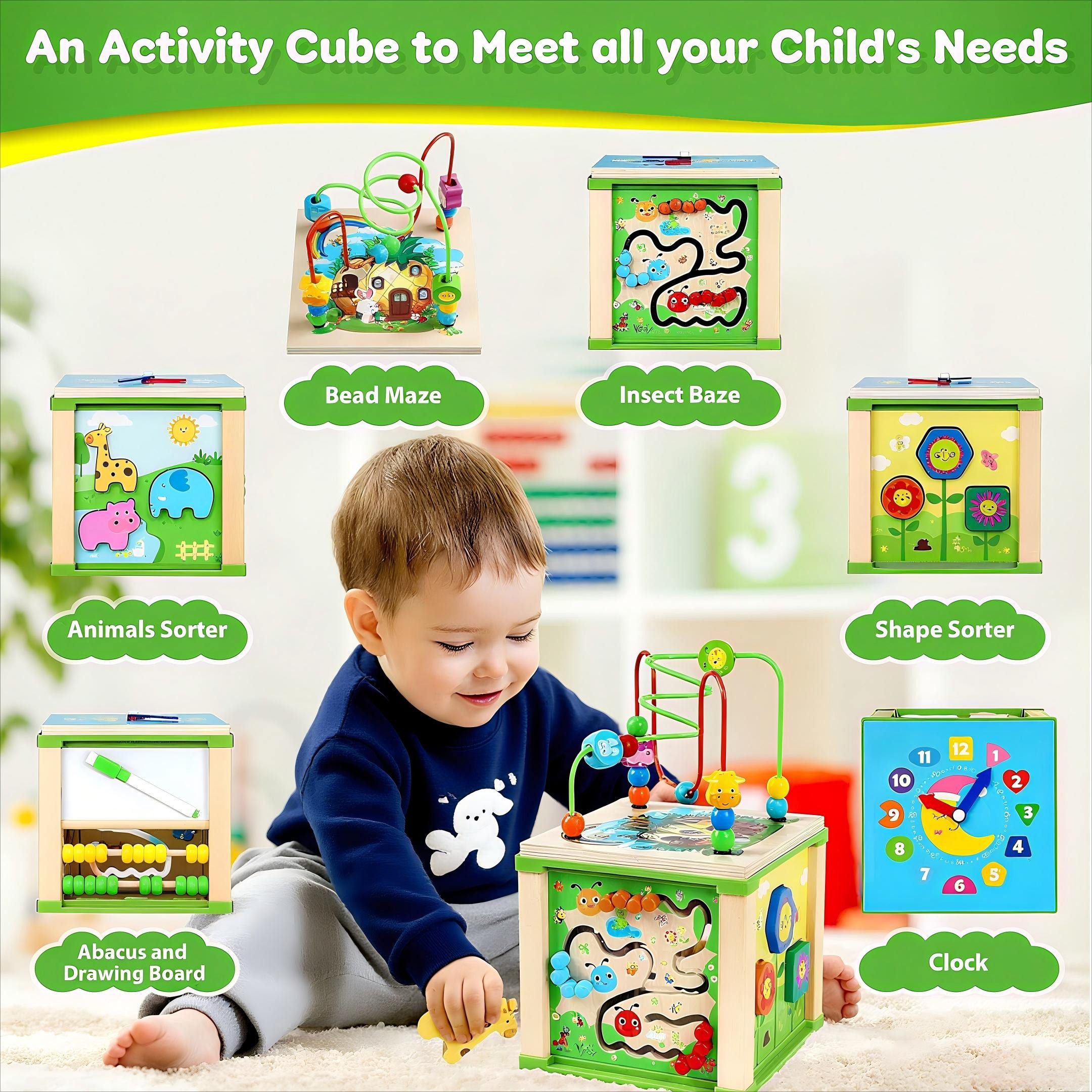 POPOLIC Motorikwürfel Motorikspielzeug ab 1 Jahr - Aktivitätswürfel, (Motor günstig online kaufen