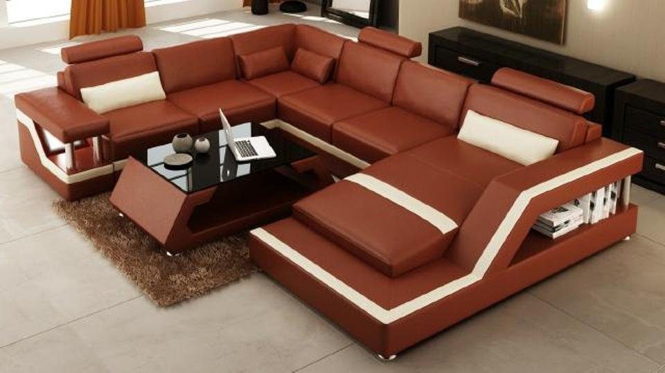 Wohnlandschaft Ledersofa Patentiert Big Modernes Ecksofa, JVmoebel NEU Couch Designer