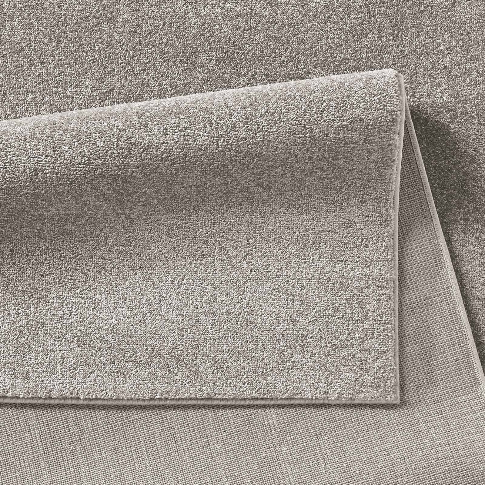 TaraCarpet Teppich Kurzflor-Webteppich Gala, rechteckig, Höhe: 13 mm, uni grau Soft Touch Wohnzimmer Schlafzimmer Kinderzimmer 080x150 cm