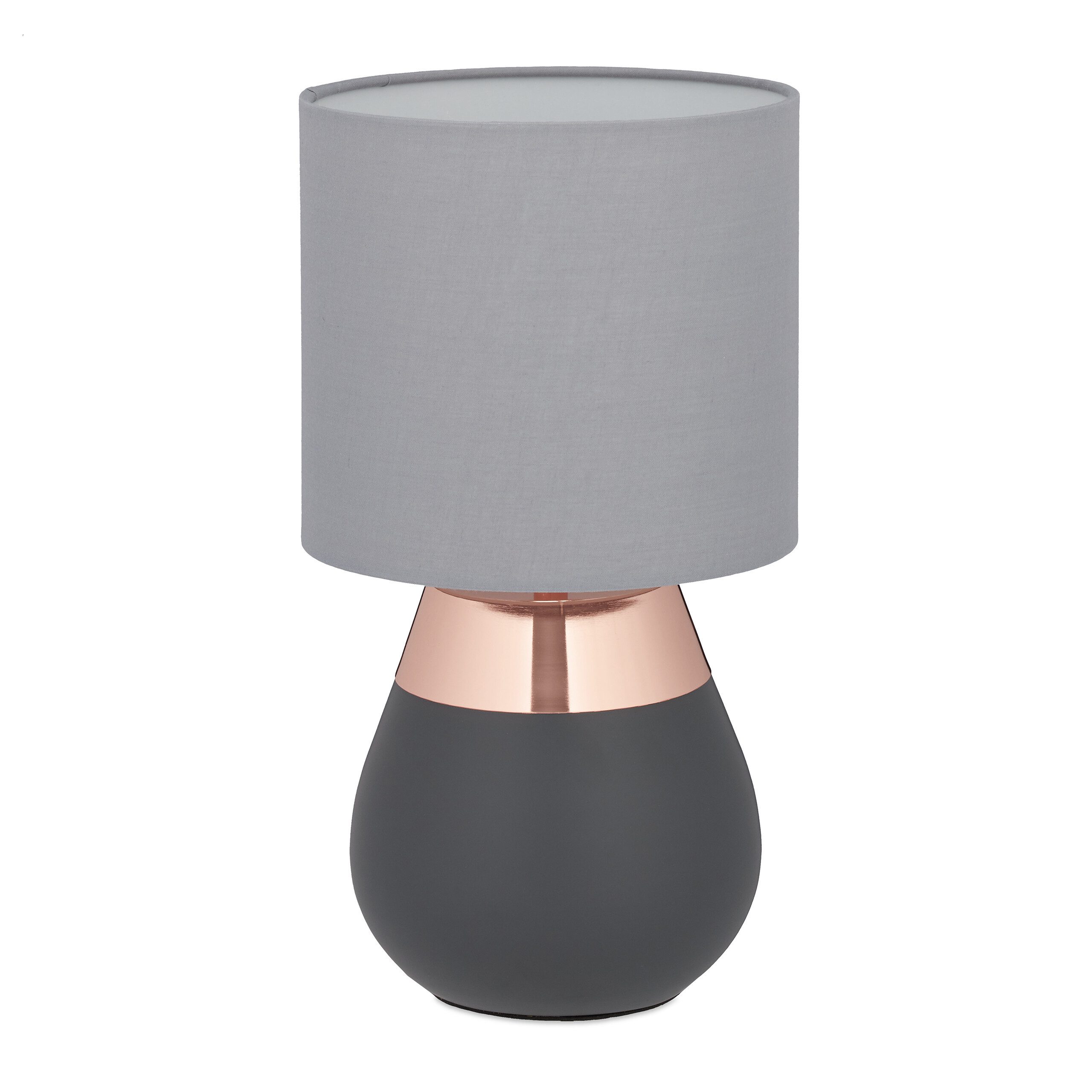 relaxdays Nachttischlampe Tischlampe mit Stoffschirm, ohne günstig online kaufen