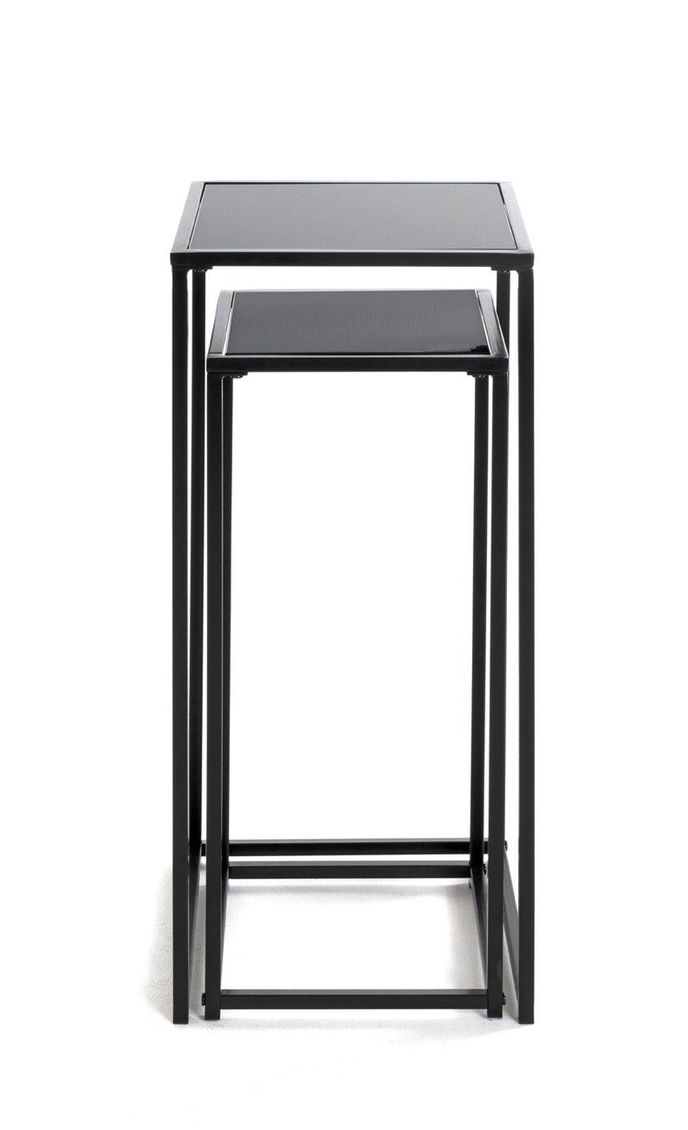 freiraum Blumentisch 25558, in schwarz, Metall, Sicherheitsglas 5 mm - 25x60x25 (BxHxT)